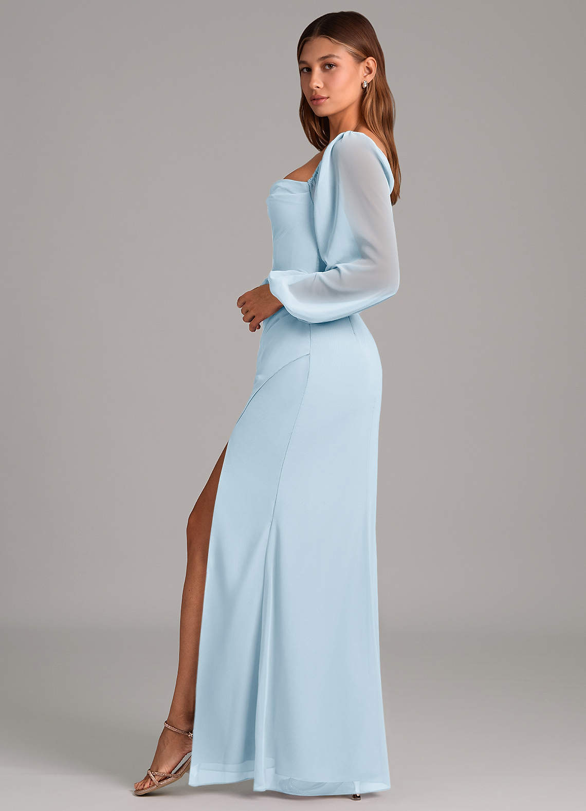 Brixley Mermaid Sweetheart Chiffon Bridesmaid Dress in Sky Blue