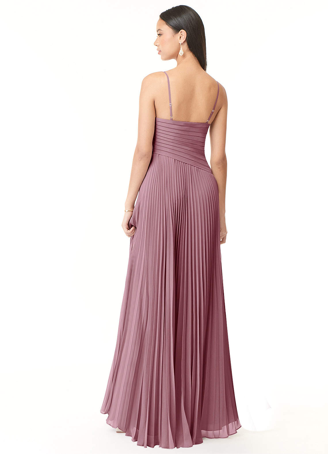 Vini A-Line V-Neck Chiffon Bridesmaid Dress in Vintage Mauve