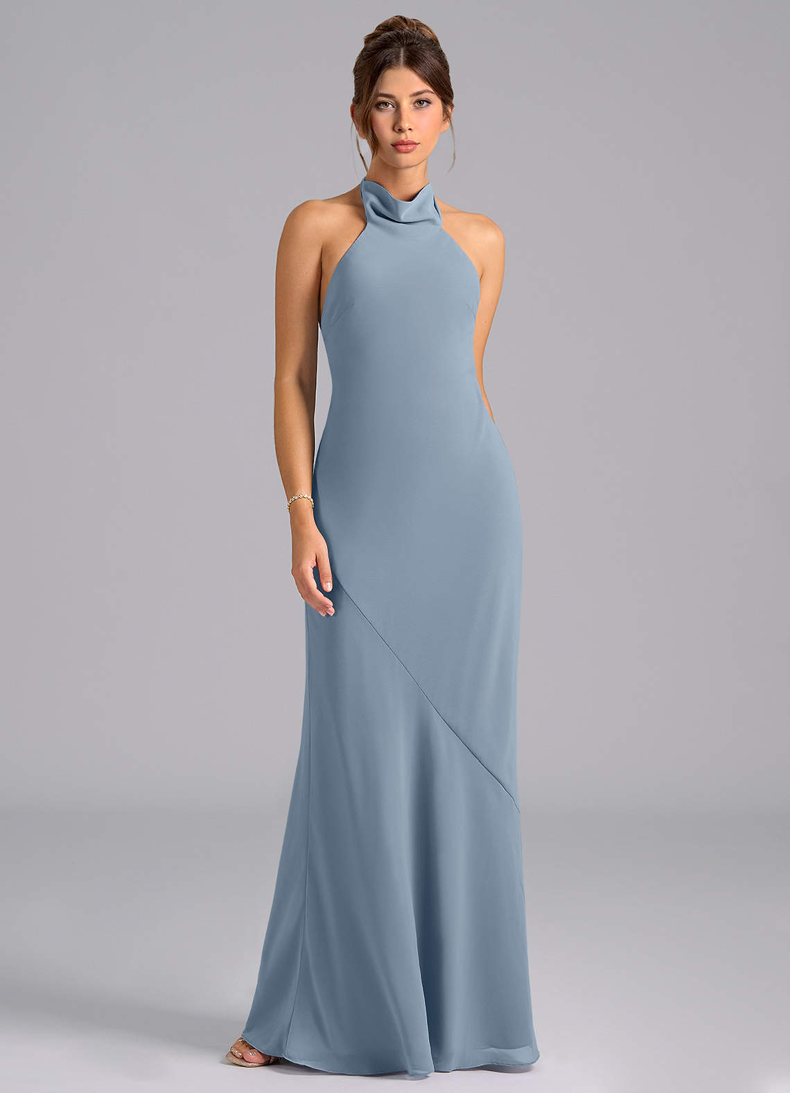 Velli Mermaid Halter Chiffon Bridesmaid Dress