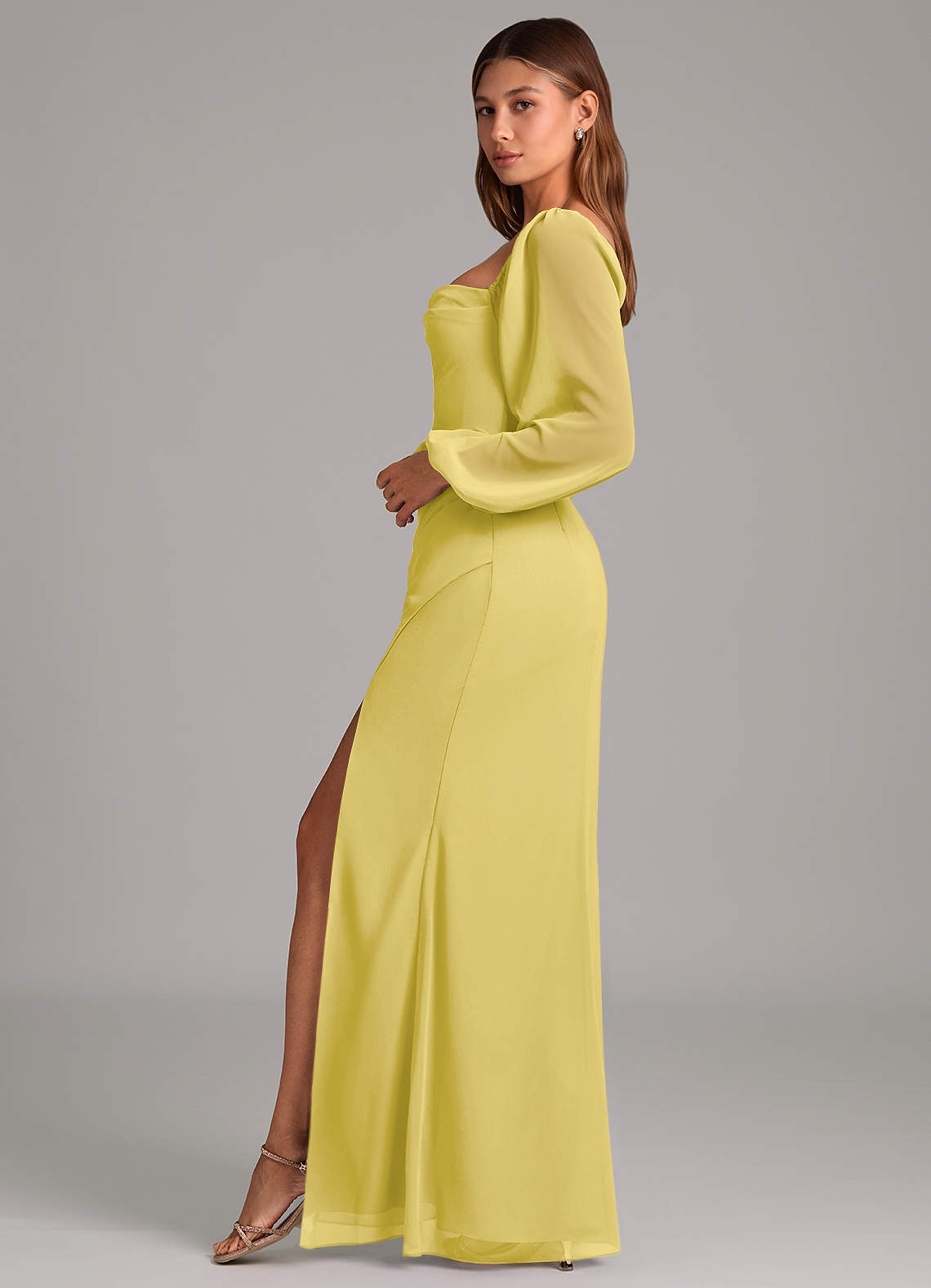 Brixley Mermaid Sweetheart Chiffon Bridesmaid Dress in Canary