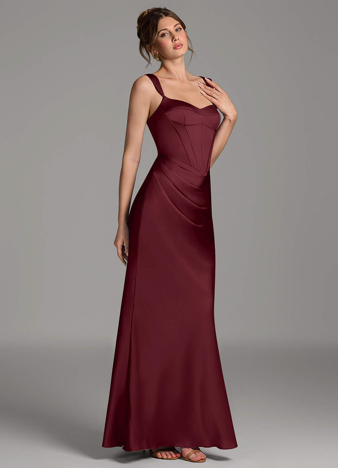 Mela Sheath Sweetheart Stretch Satin Bridesmaid Dress