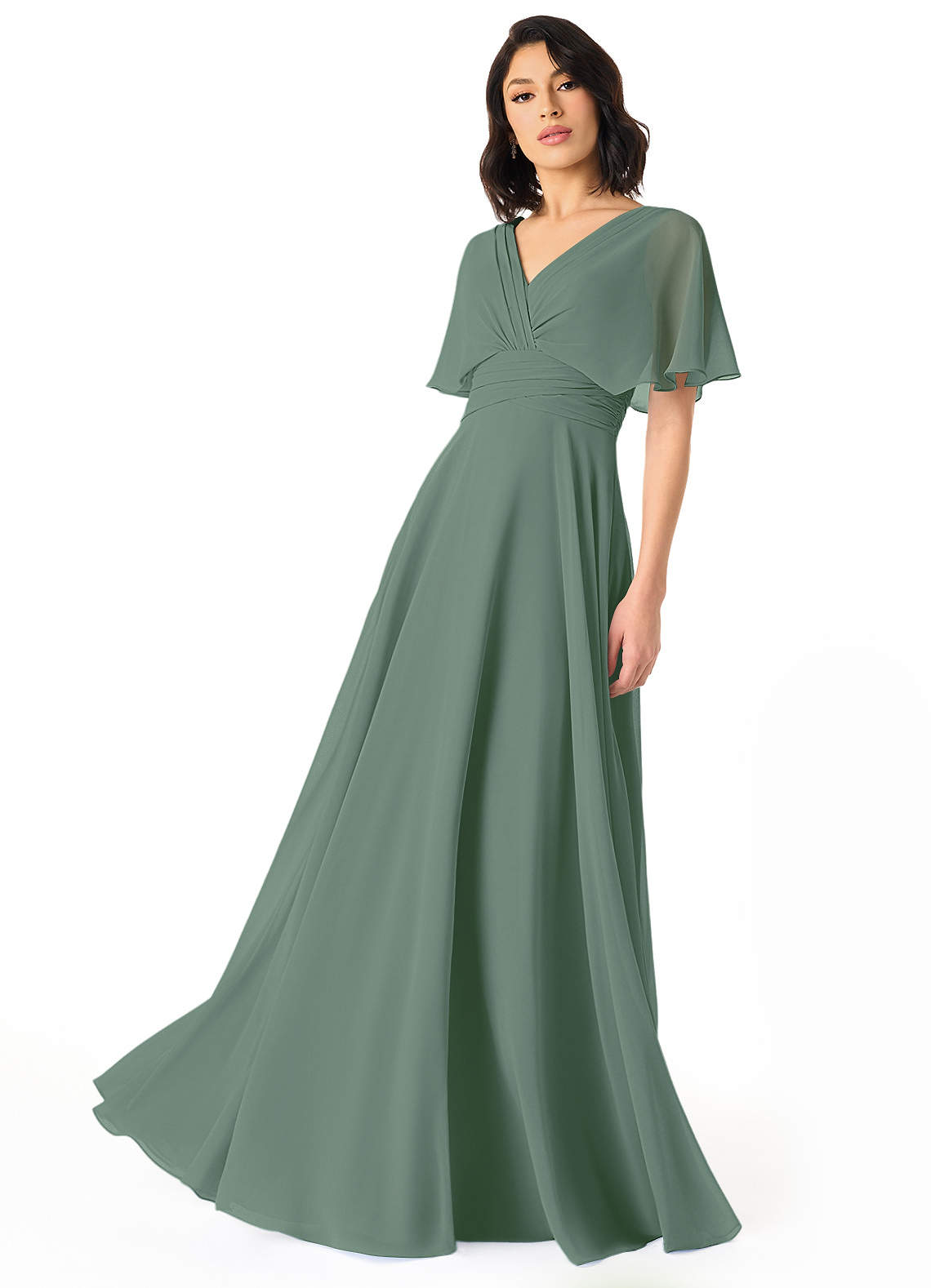 Pamela A-Line V-Neck Chiffon Bridesmaid Dress