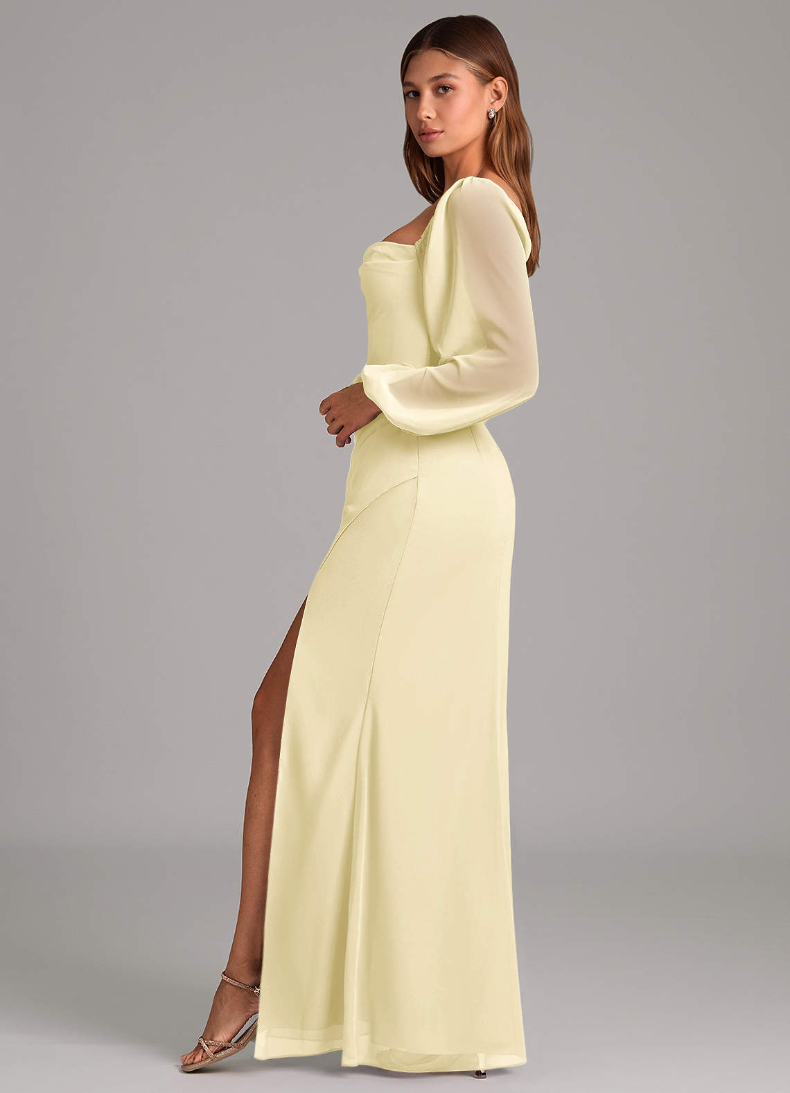 Brixley Mermaid Sweetheart Chiffon Bridesmaid Dress in Lemon Sorbet