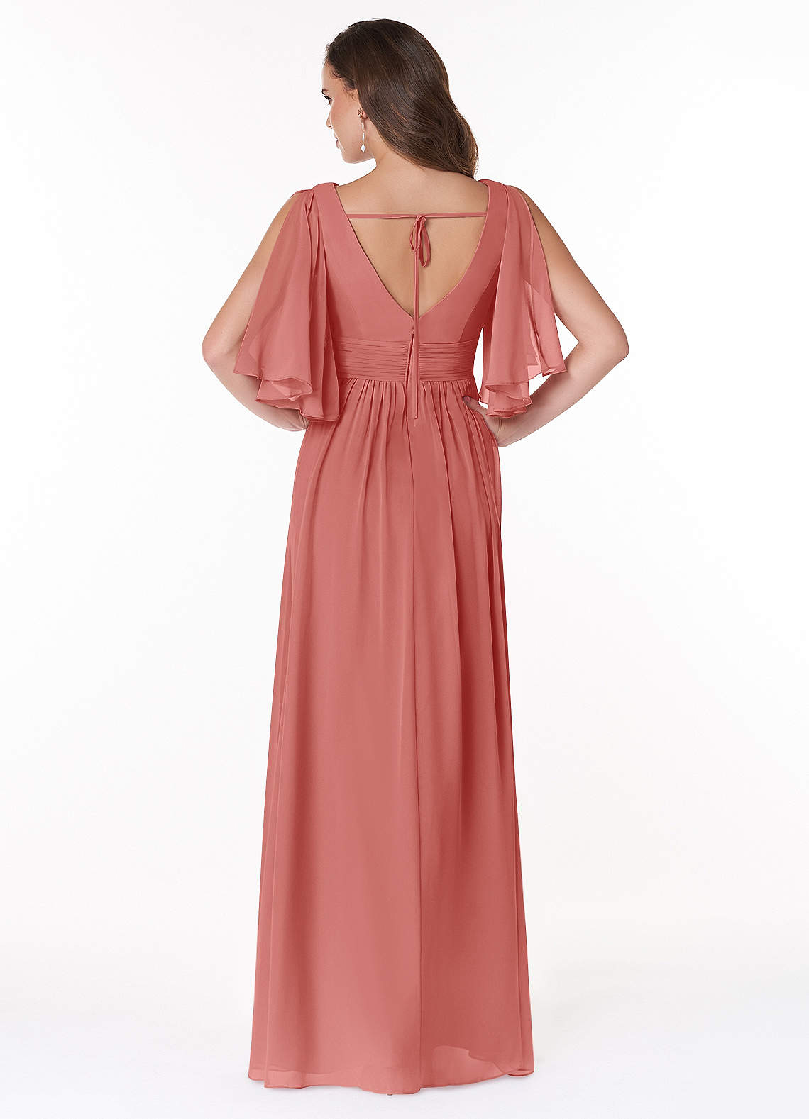 Temeka A-Line V-Neck Chiffon Bridesmaid Dress in Antique Rose