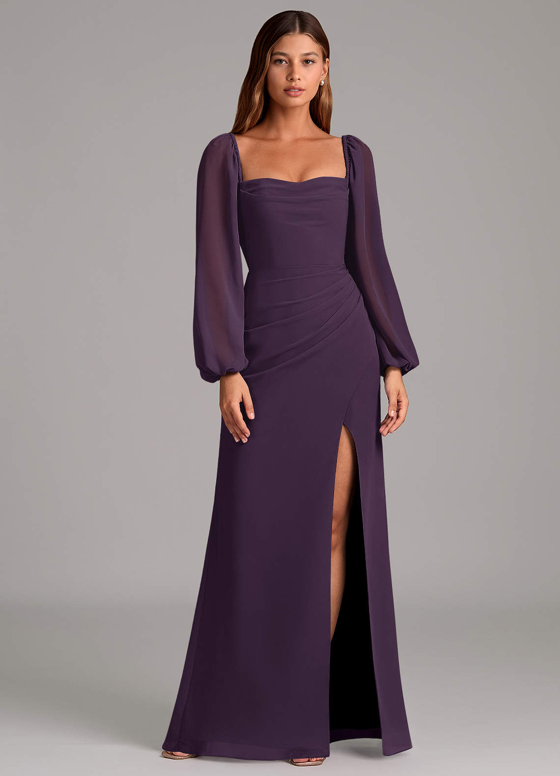 Brixley Mermaid Sweetheart Chiffon Bridesmaid Dress in Plum