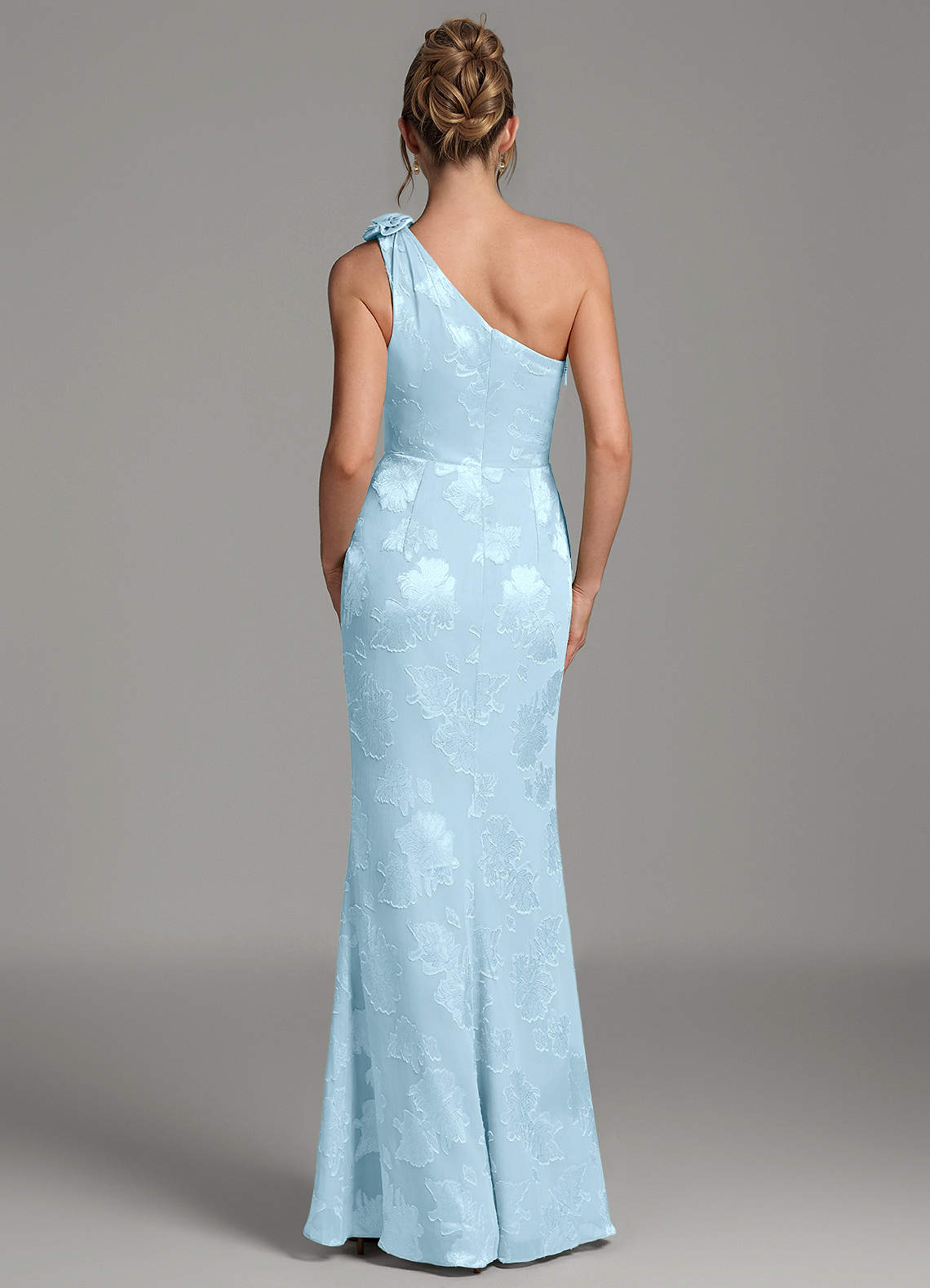Yanie Mermaid One-Shoulder Jacquard Bridesmaid Dress