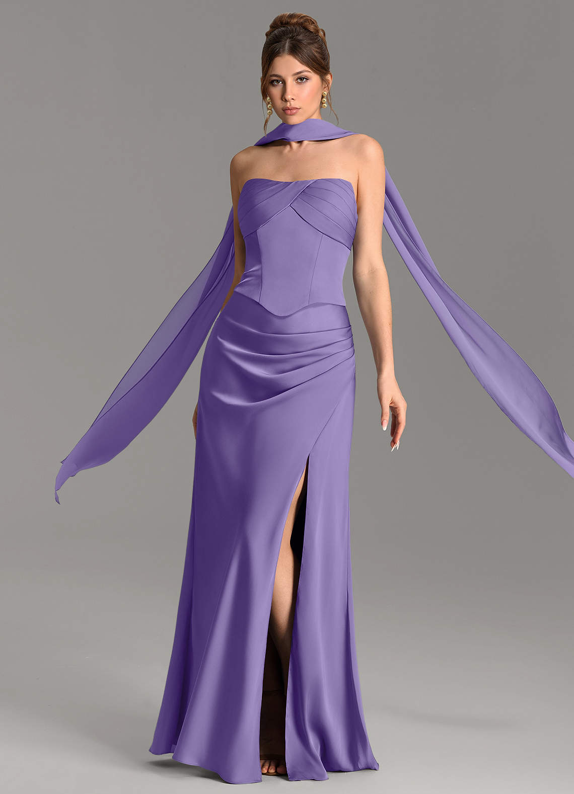 Nicki Sheath Scoop-Neck Stretch Satin Bridesmaid Dress in Tahiti