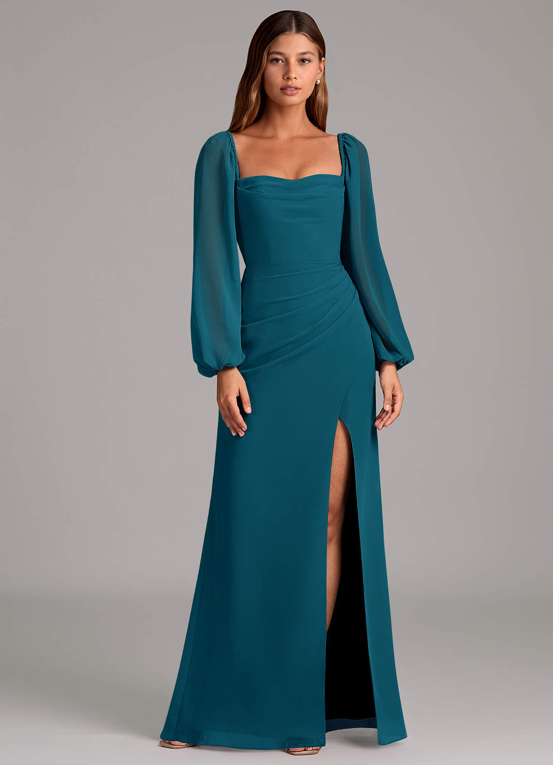 Brixley Mermaid Sweetheart Chiffon Bridesmaid Dress in Ink Blue