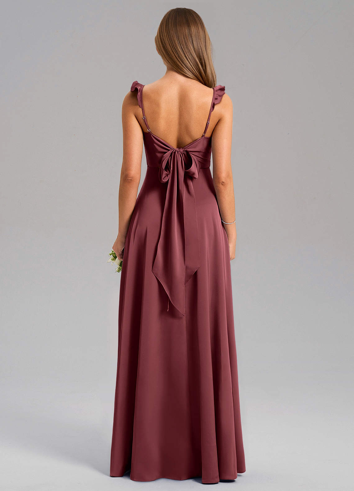 Everett A-Line V-Neck Chiffon Bridesmaid Dress in Merlot