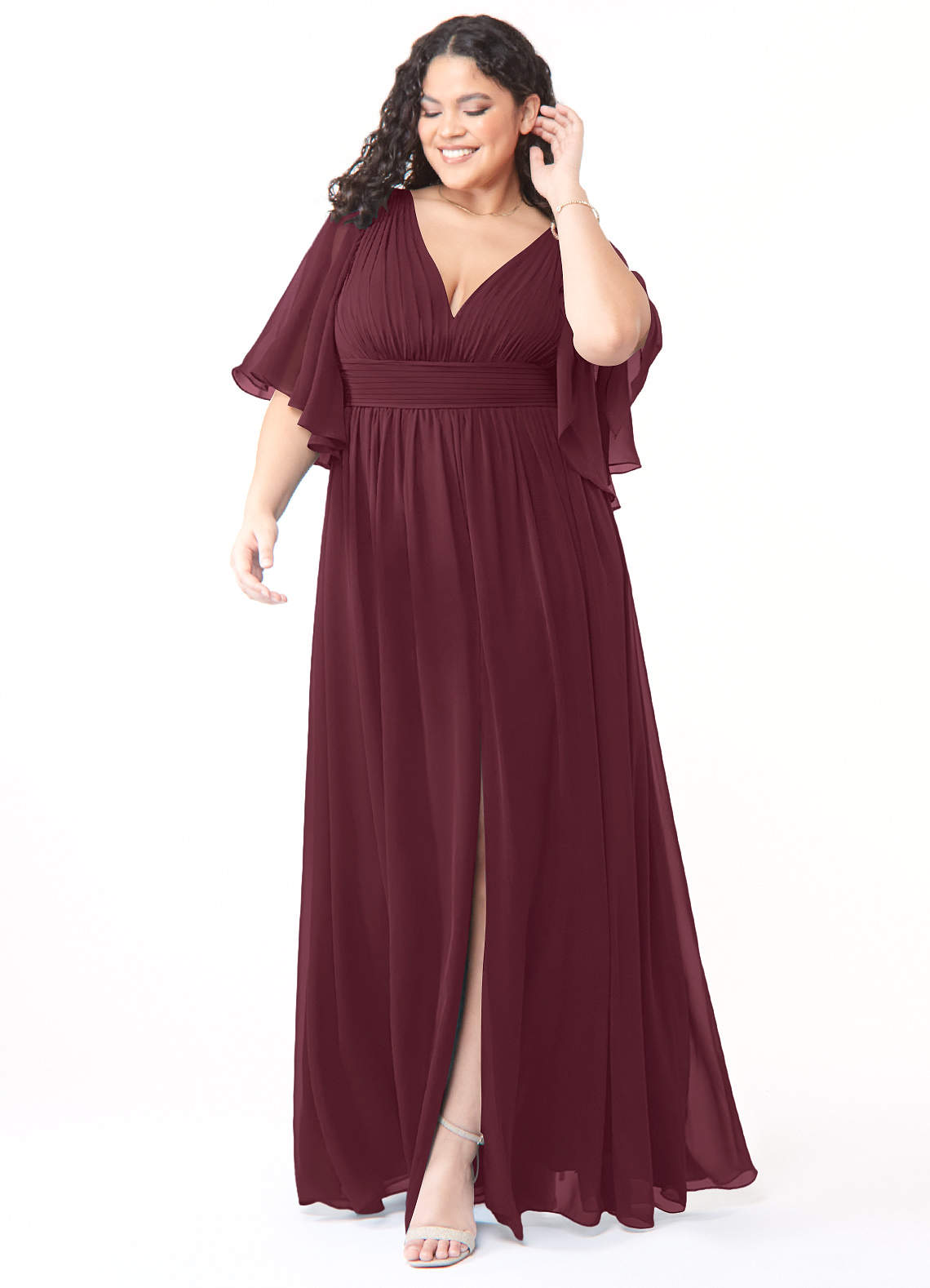 Temeka A-Line V-Neck Chiffon Bridesmaid Dress