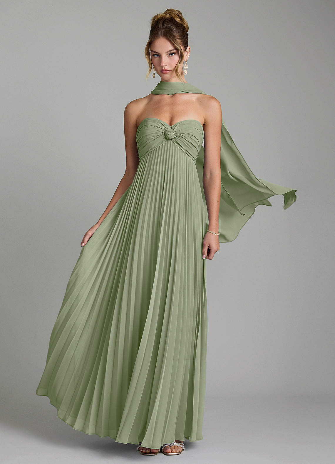 Tempest A-Line Sweetheart Chiffon Bridesmaid Dress in Pistachio