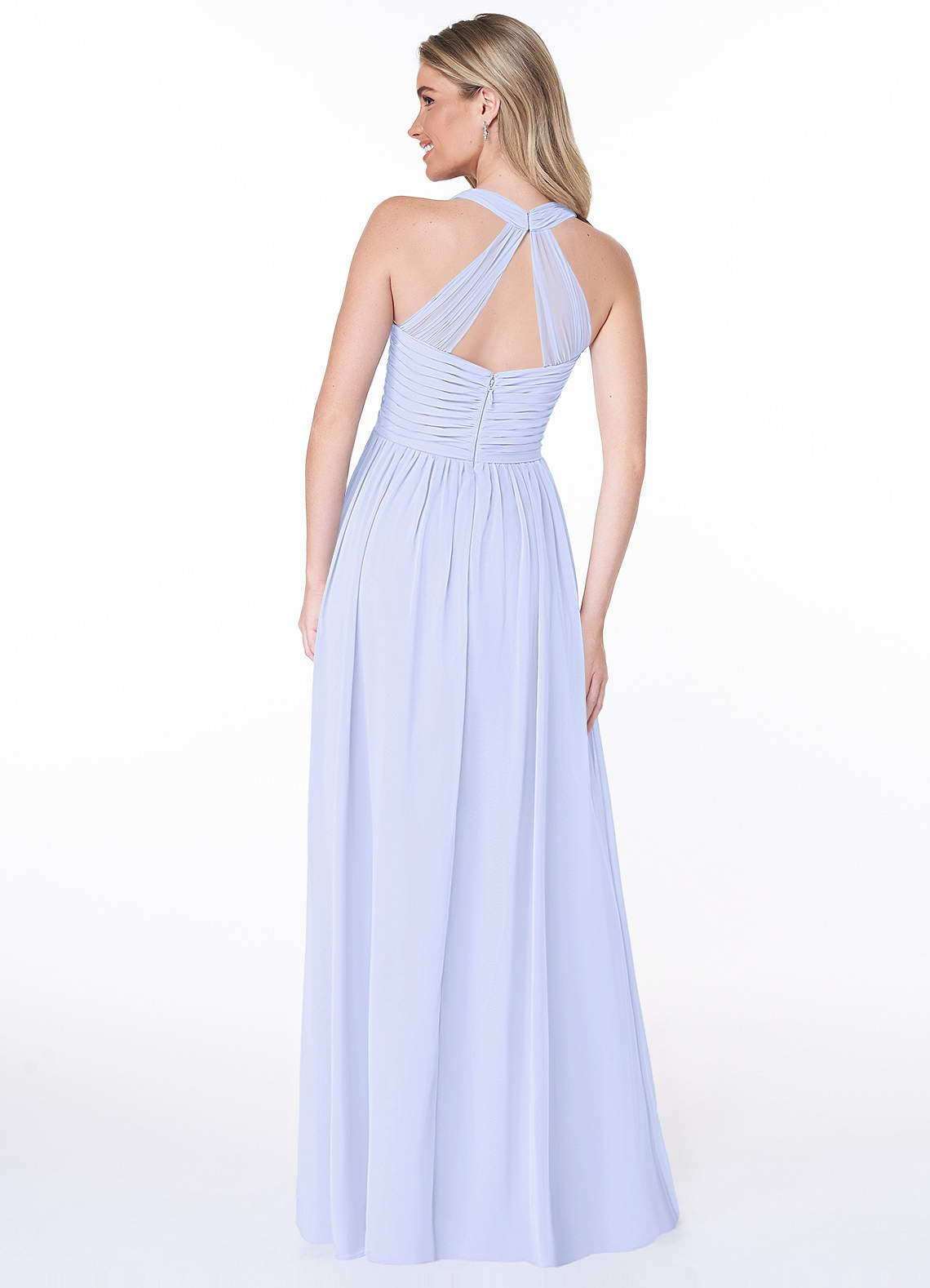 Jaclyn A-Line Halter Chiffon Bridesmaid Dress in Lavender