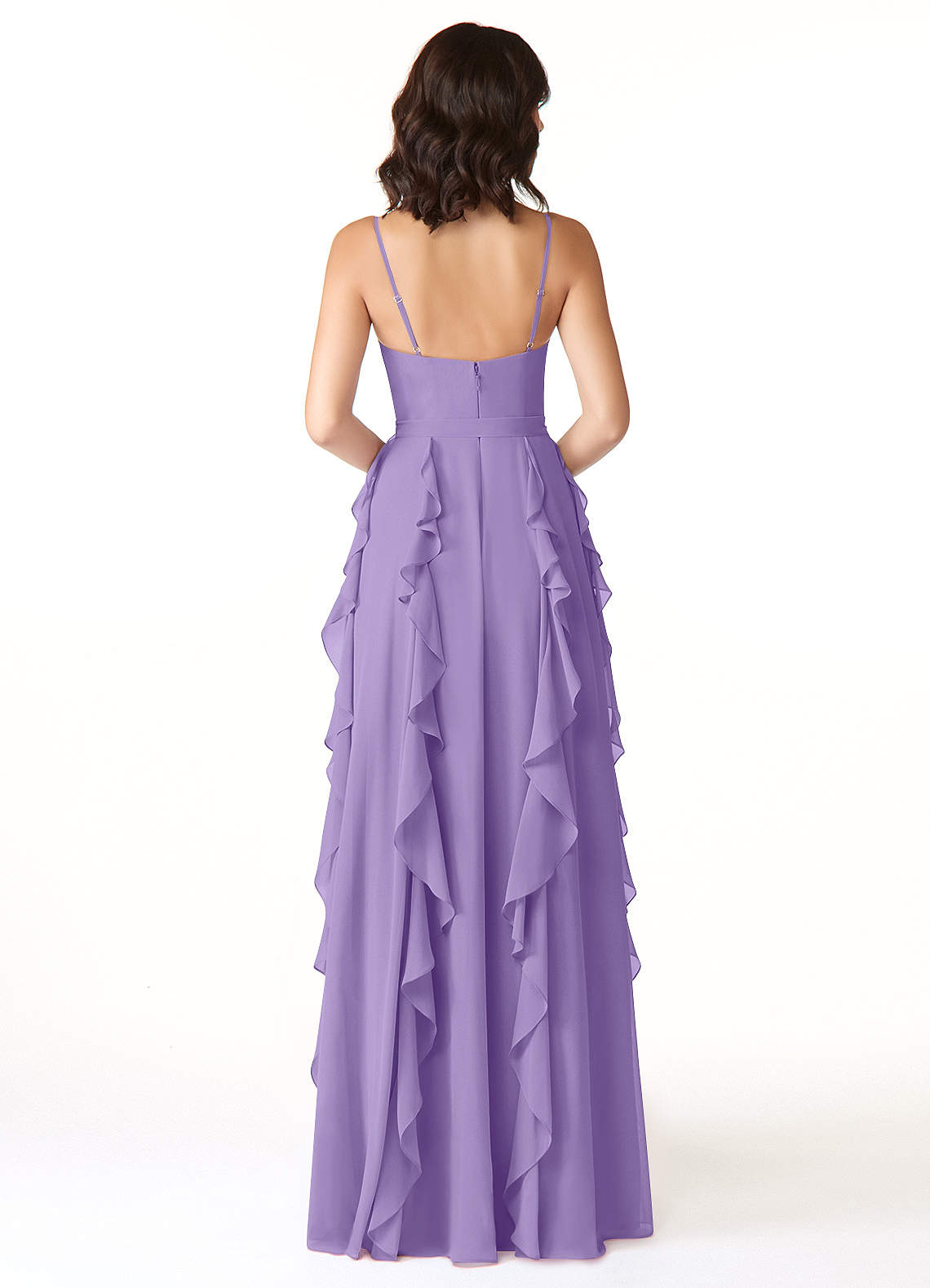 Peyton A-Line V-Neck Chiffon Bridesmaid Dress in Tahiti