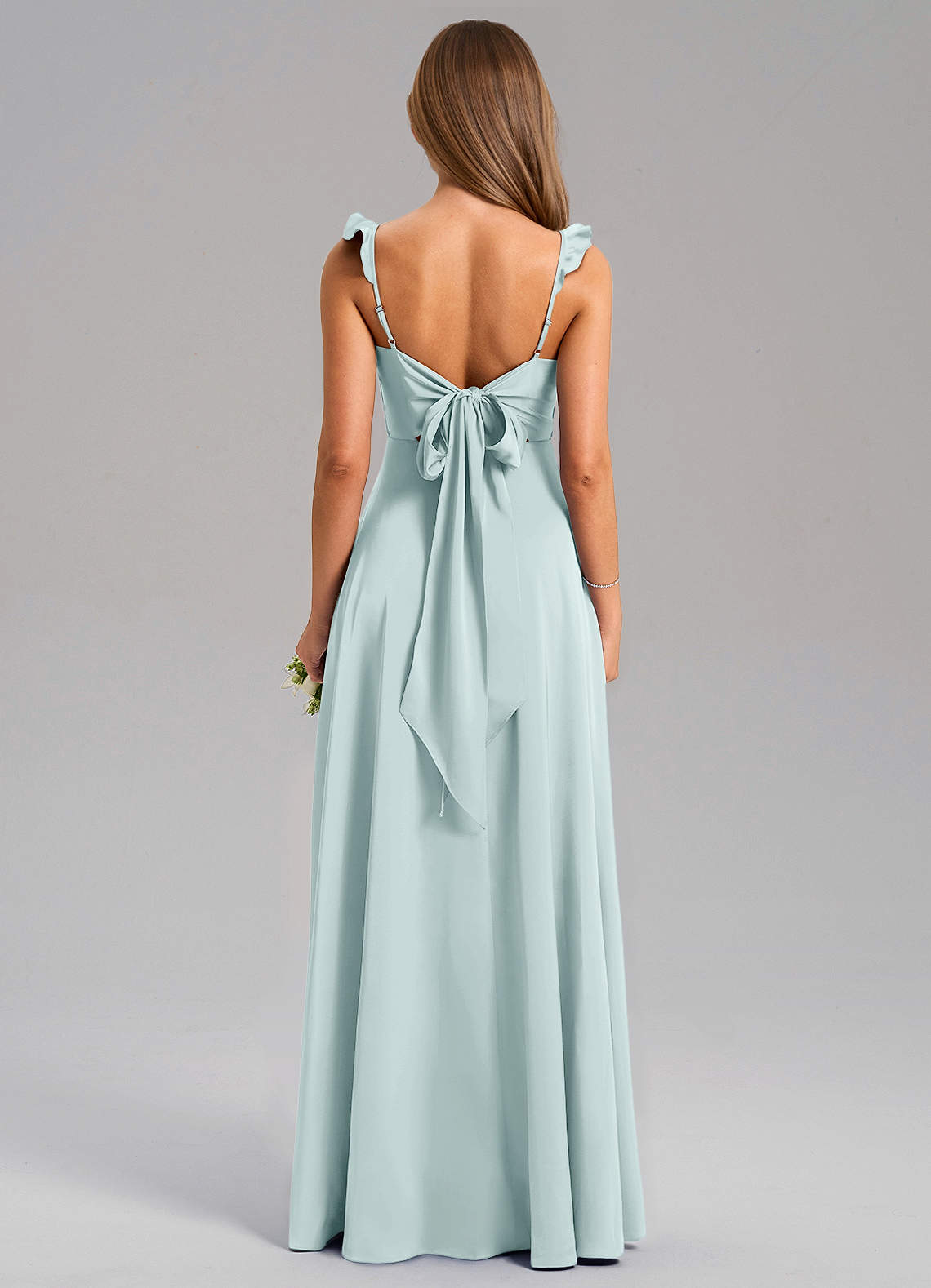 Everett A-Line V-Neck Chiffon Bridesmaid Dress in Mist