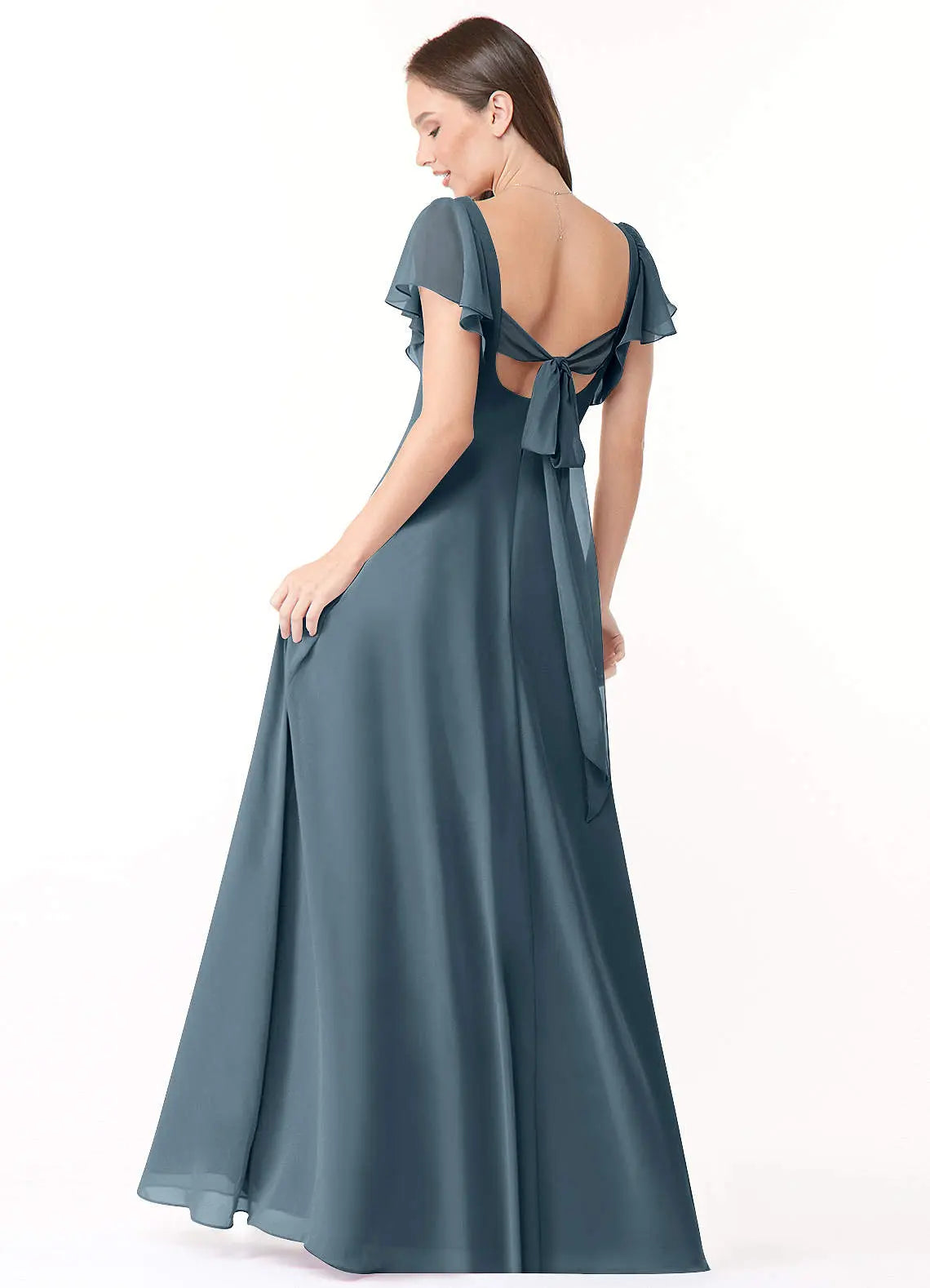 Syenna A-Line V-Neck Chiffon Bridesmaid Dress in Twilight