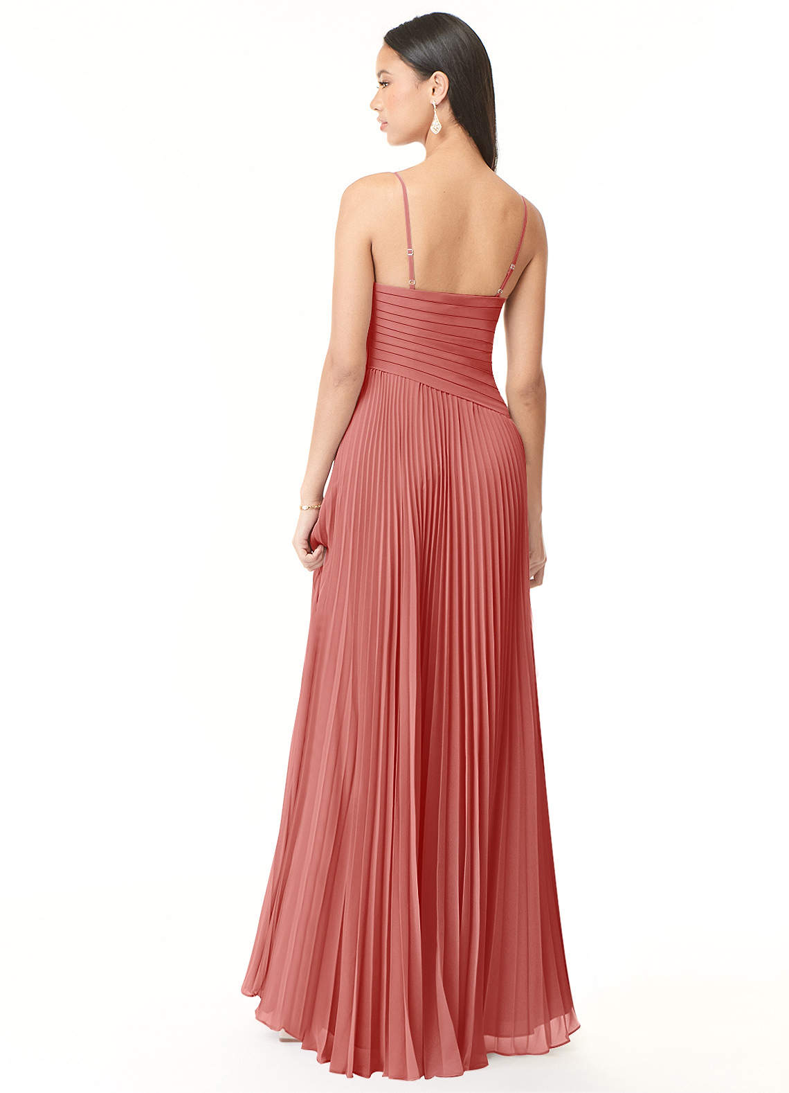 Vini A-Line V-Neck Chiffon Bridesmaid Dress in Antique Rose
