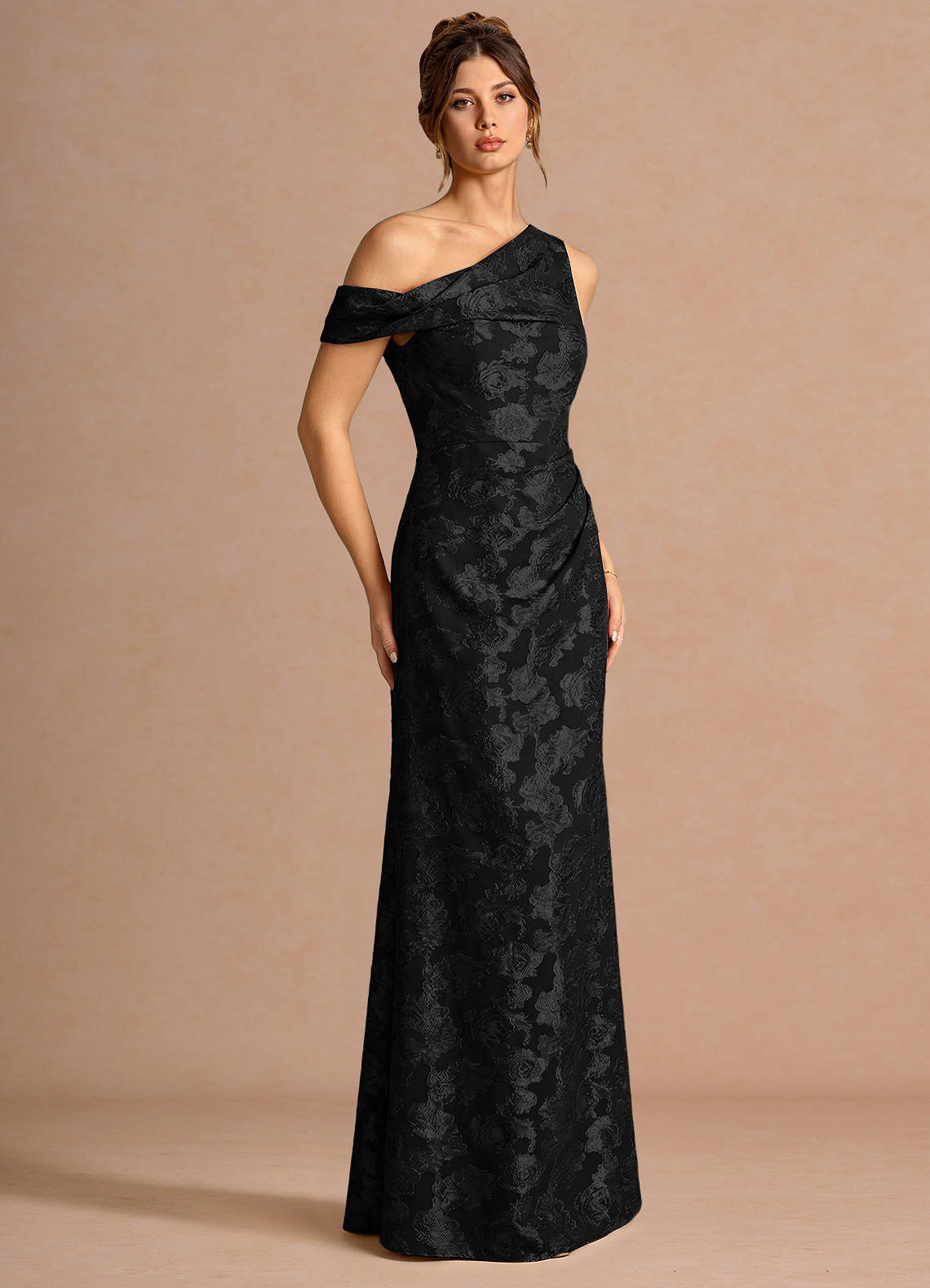 Kismet Mermaid One-Shoulder Fil Coupé Wedding Guest Dress in Lemon Sorbet