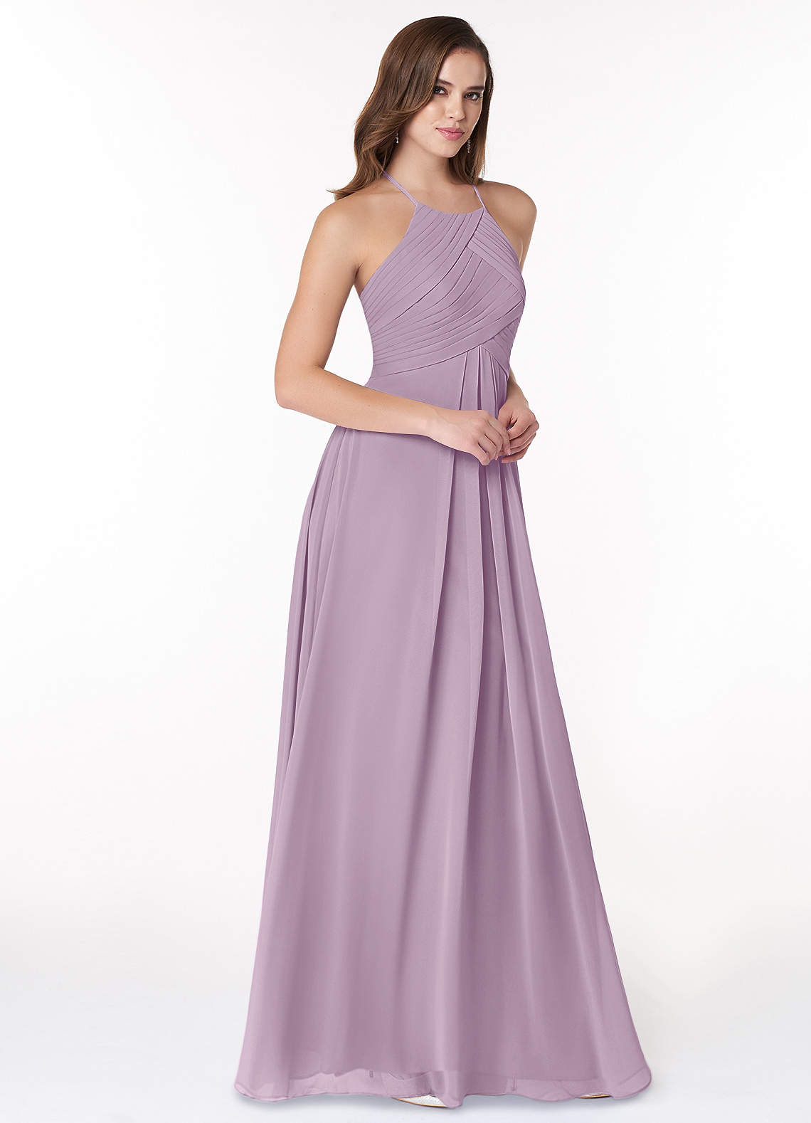 Ginger A-Line Halter Chiffon Bridesmaid Dress in Wisteria