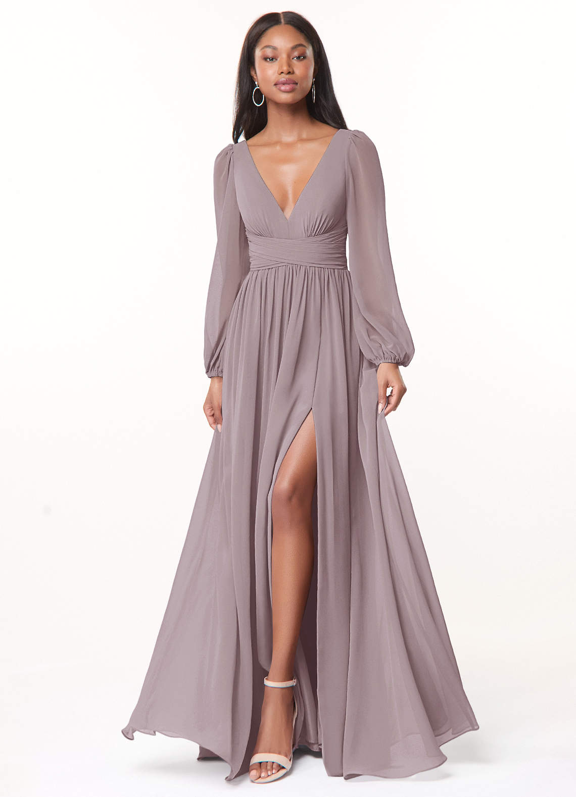 Norah A-Line V-Neck Chiffon Bridesmaid Dress in Dusk