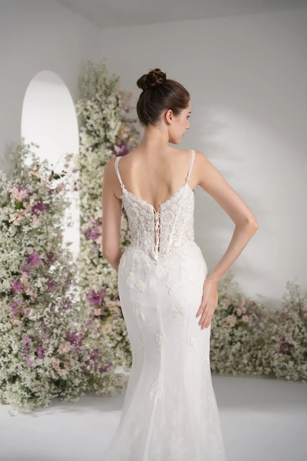 Trumpet/Mermaid Sweetheart Sleeveless Lace Applique Sexy Wedding Dress With Court Train zhexudai