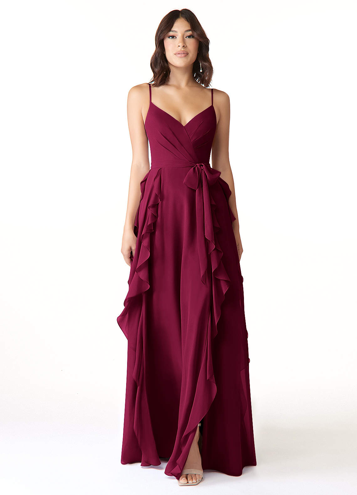 Peyton A-Line V-Neck Chiffon Bridesmaid Dress