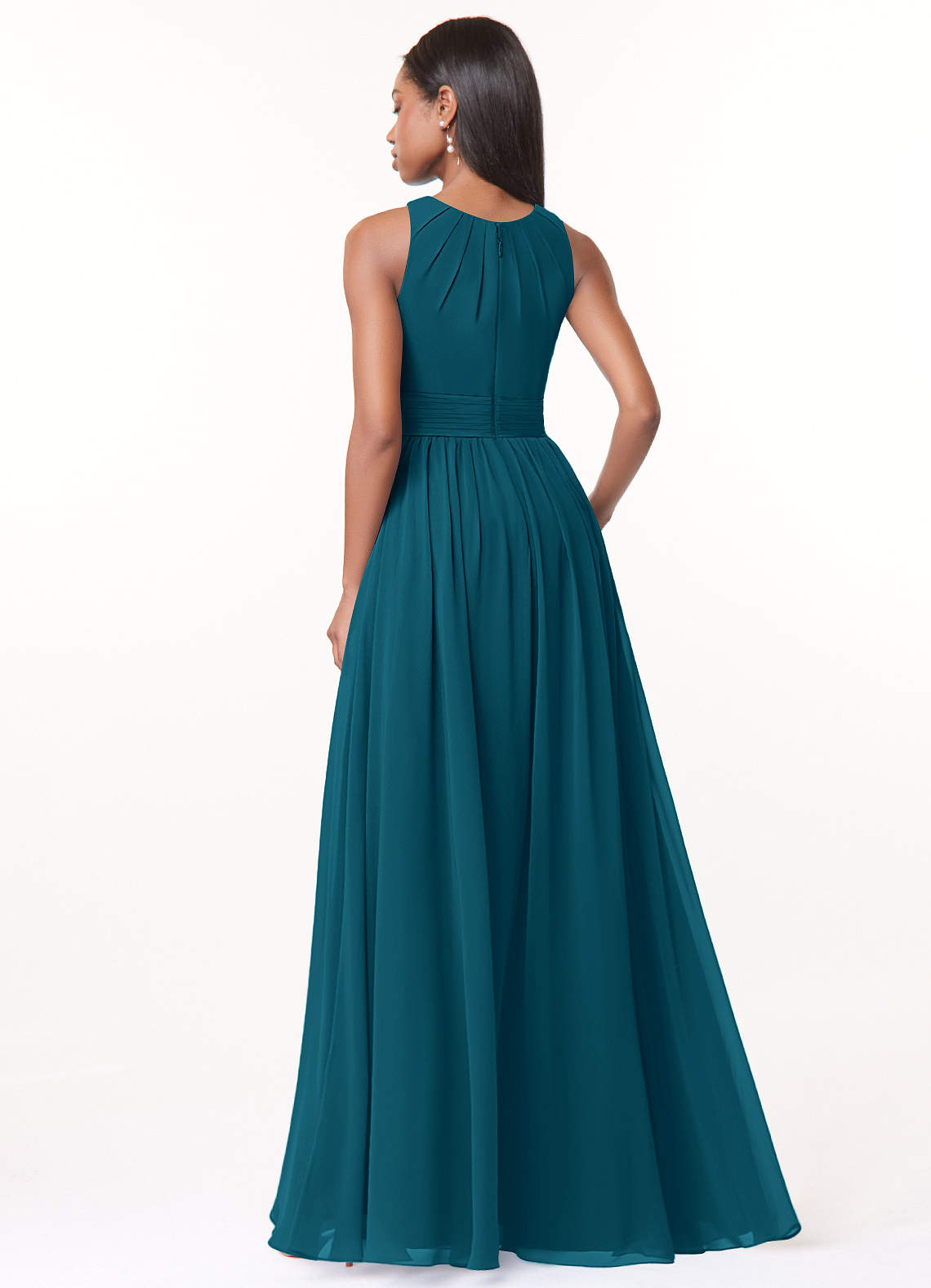 Harper A-Line Scoop-Neck Chiffon Bridesmaid Dress in Ink Blue