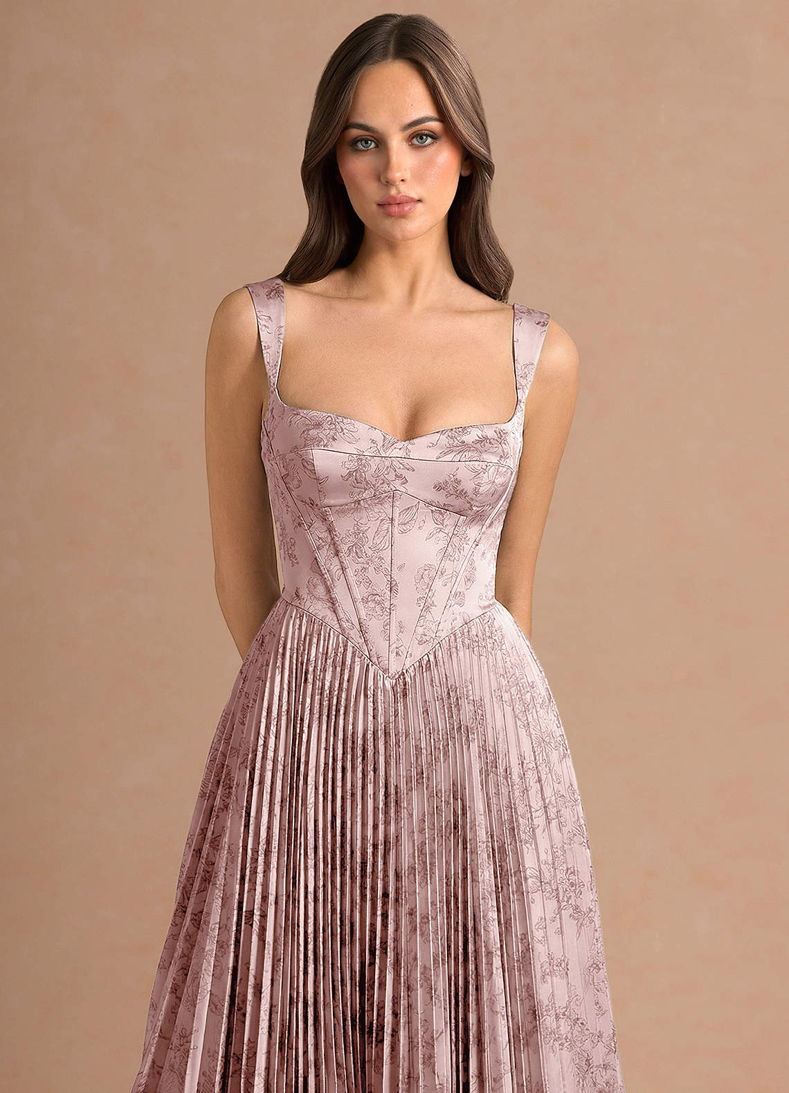 Isonelle A-Line Sweetheart Jacquard Wedding Guest Dress in Pink