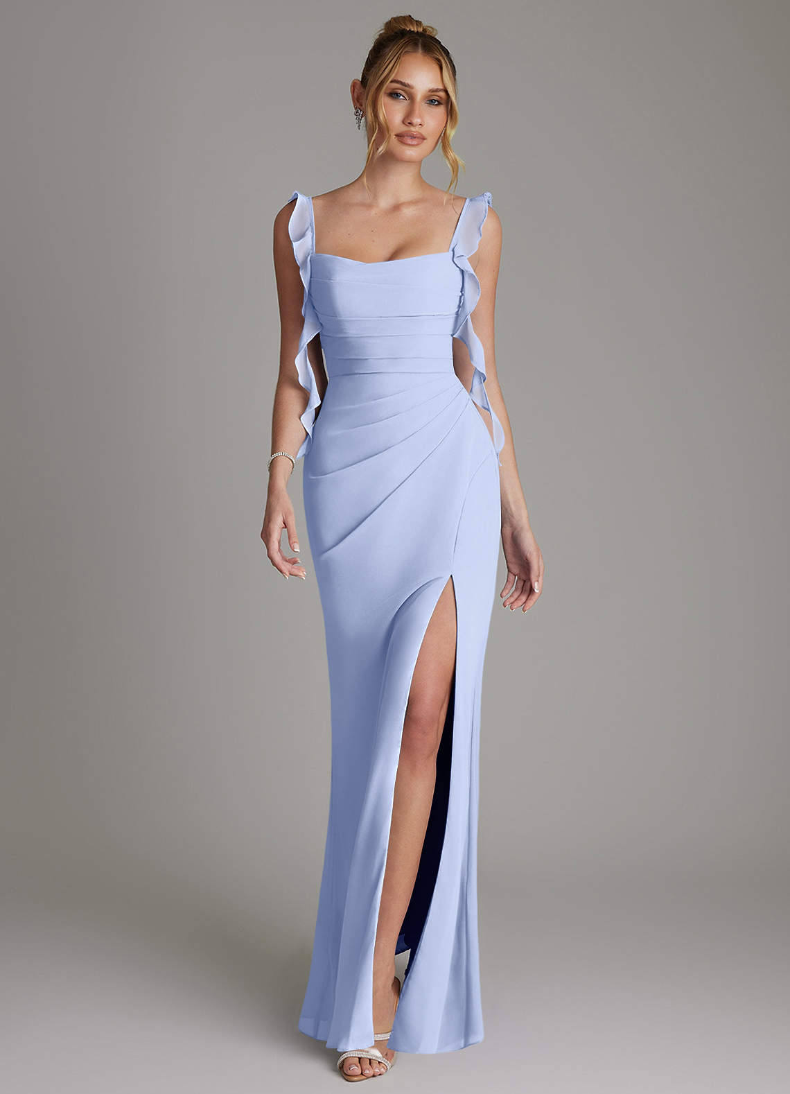 Jessamine Mermaid Sweetheart Chiffon Bridesmaid Dress in Ice
