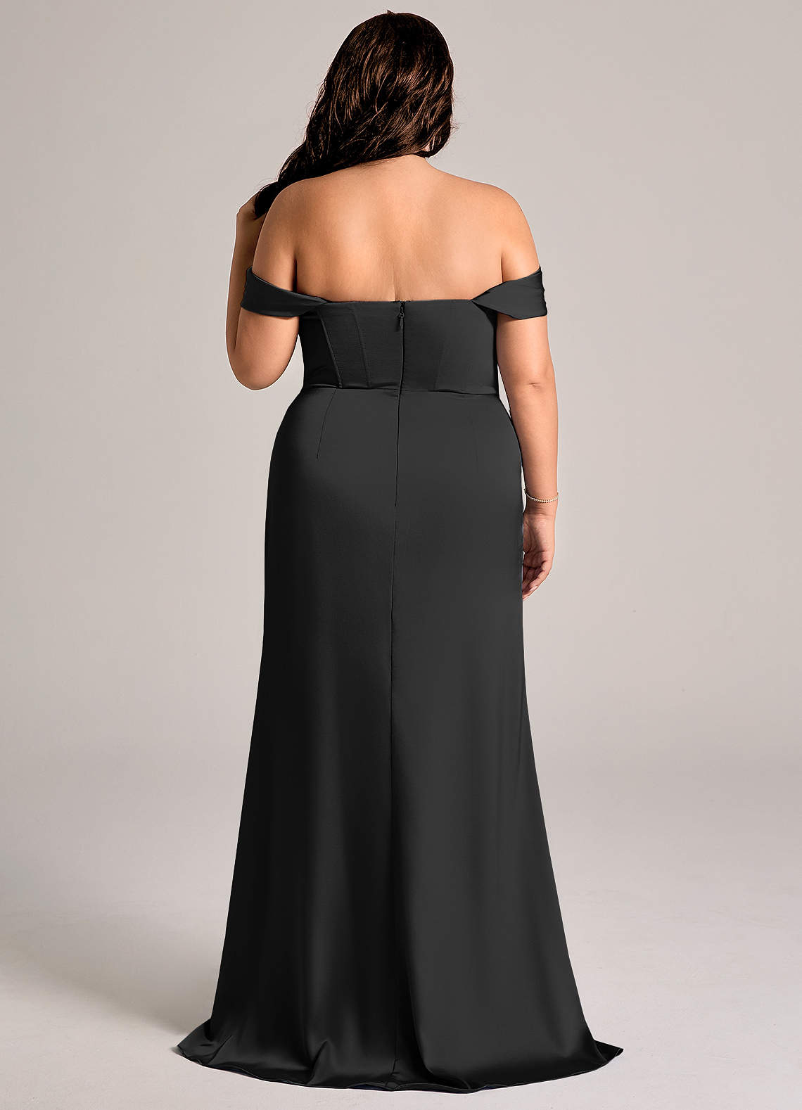 Johana Mermaid Off-the-Shoulder Stretch Satin Bridesmaid Dress