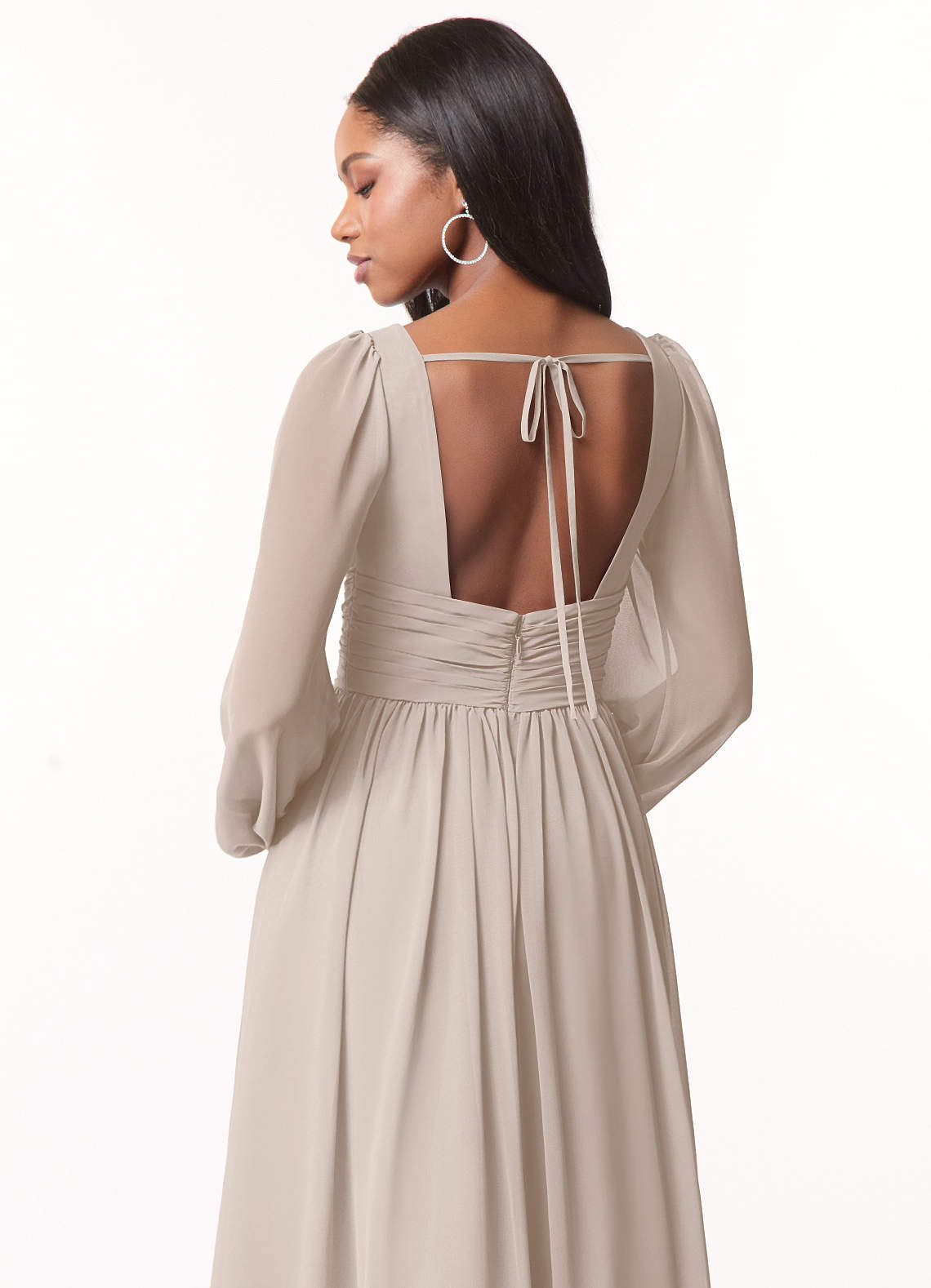 Norah A-Line V-Neck Chiffon Bridesmaid Dress in Frost