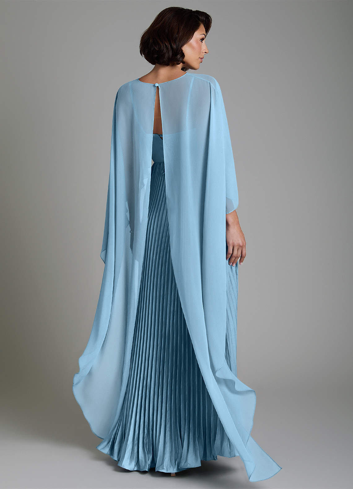 Micah A-Line Sweetheart Stretch Satin and Chiffon Bridesmaid Dress in Steel Blue