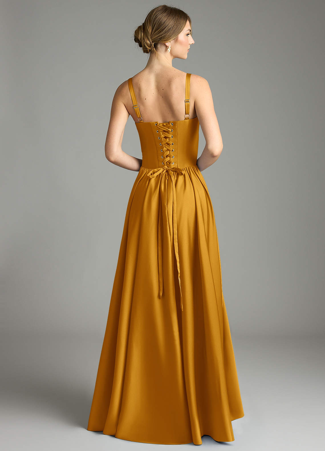 Evadina A-Line Sweetheart Stretch Satin Bridesmaid Dress in butterscotch