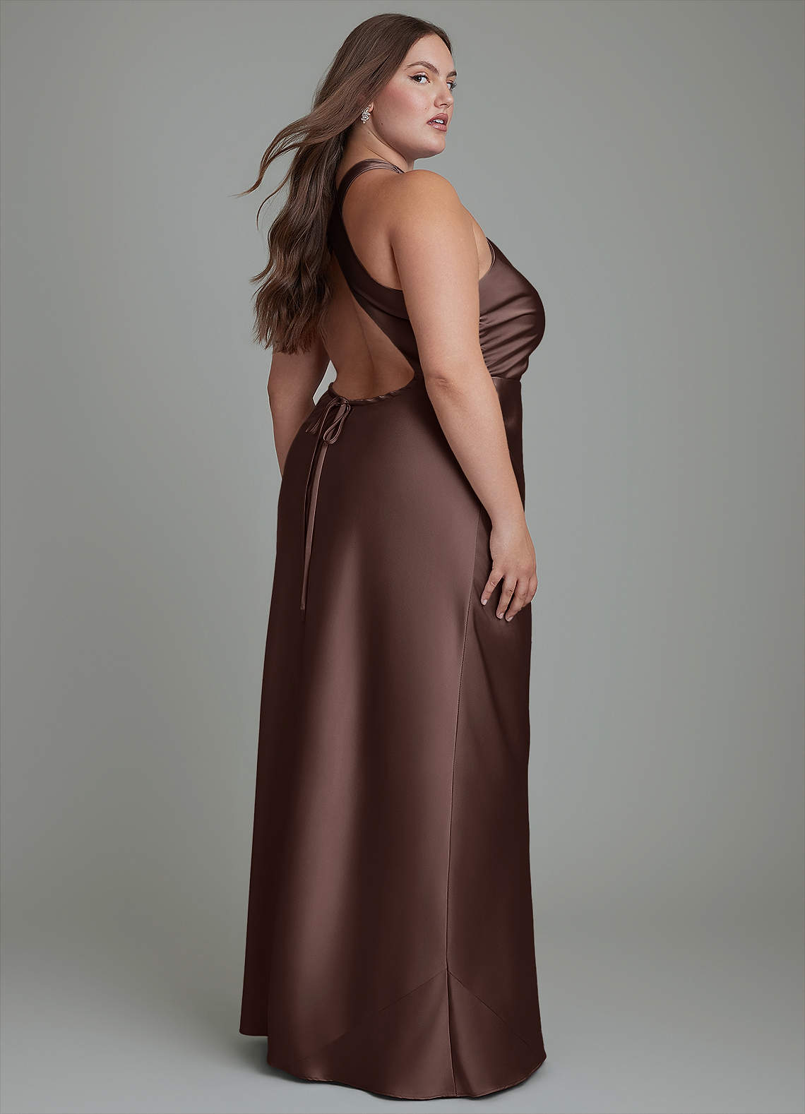 Evadne Sheath Scoop-Neck Stretch Satin Bridesmaid Dress
