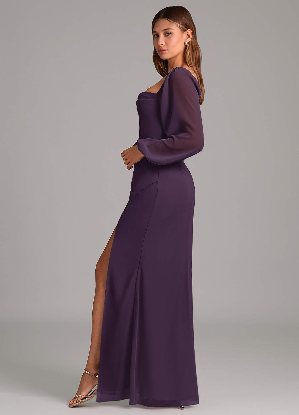 Brixley Mermaid Sweetheart Chiffon Bridesmaid Dress in Plum