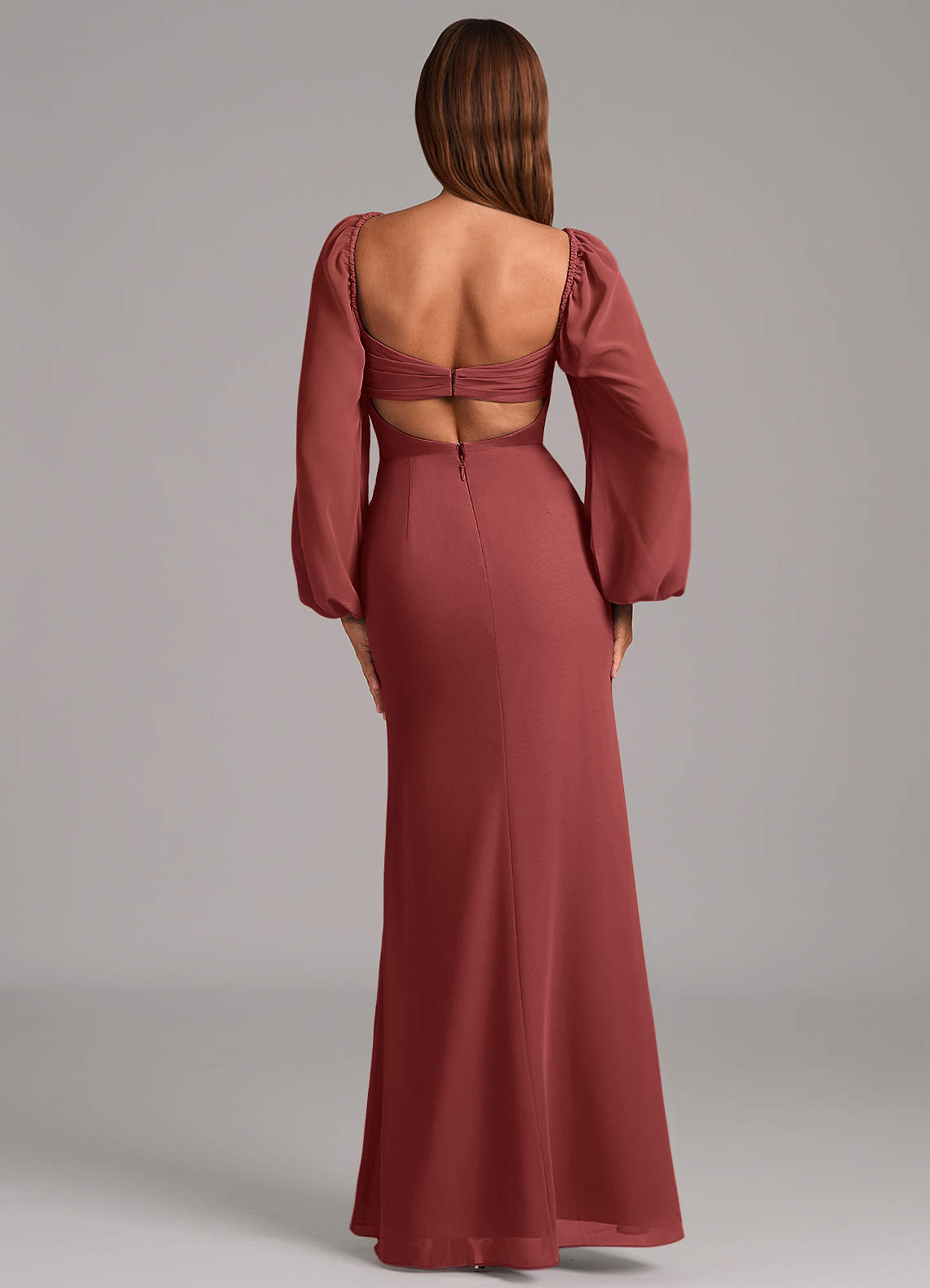 Brixley Mermaid Sweetheart Chiffon Bridesmaid Dress in Terracotta