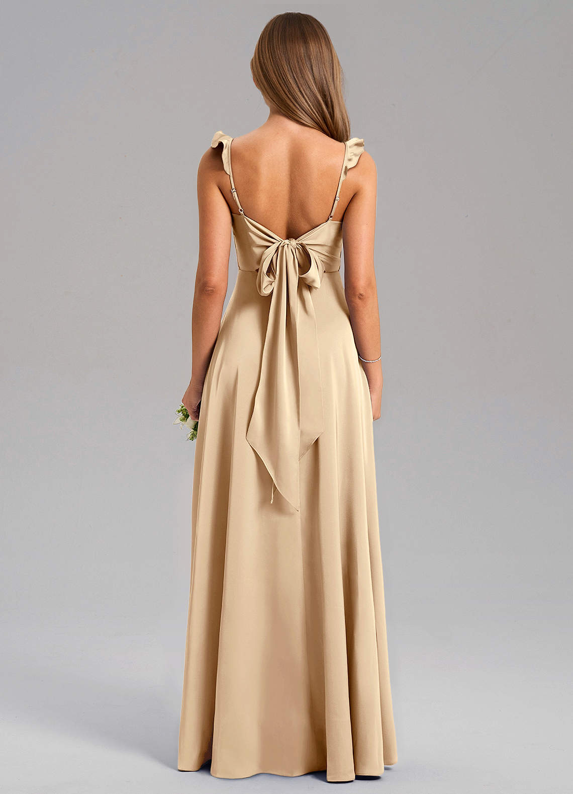 Everett A-Line V-Neck Chiffon Bridesmaid Dress in Champagne