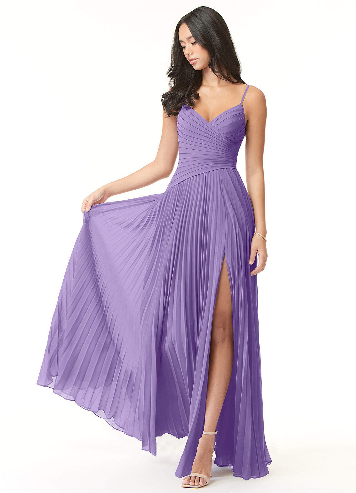 Vini A-Line V-Neck Chiffon Bridesmaid Dress in Tahiti