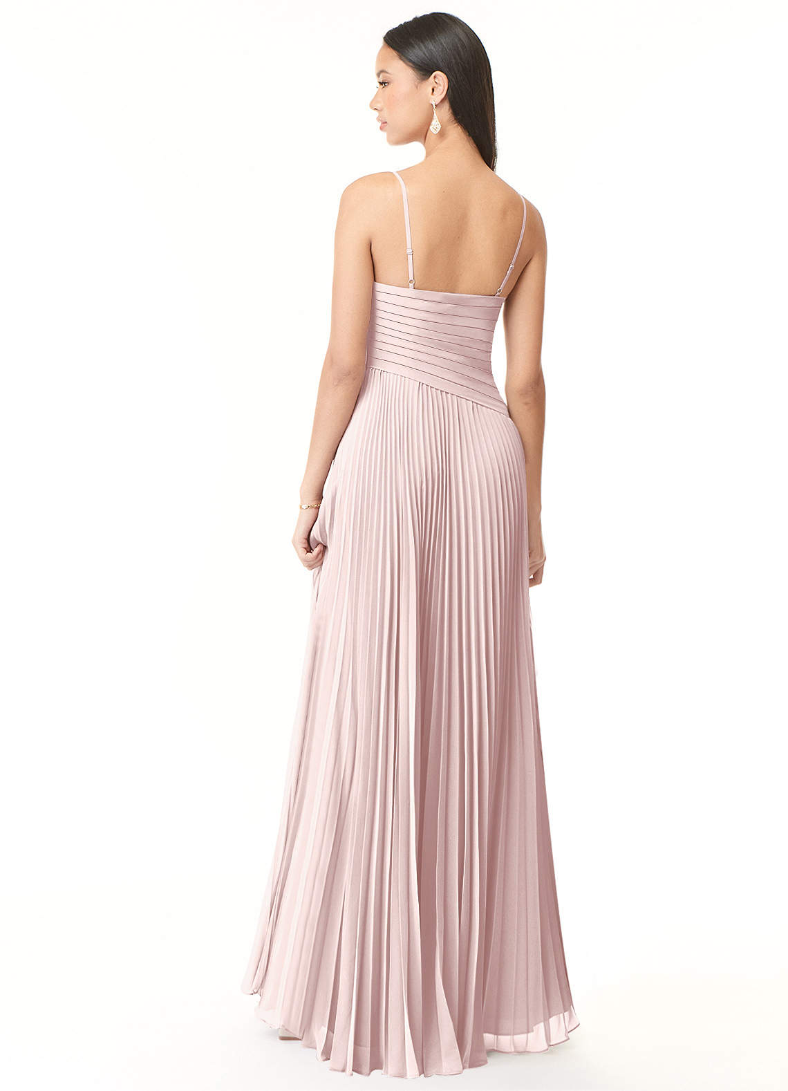 Vini A-Line V-Neck Chiffon Bridesmaid Dress in Blushing Pink