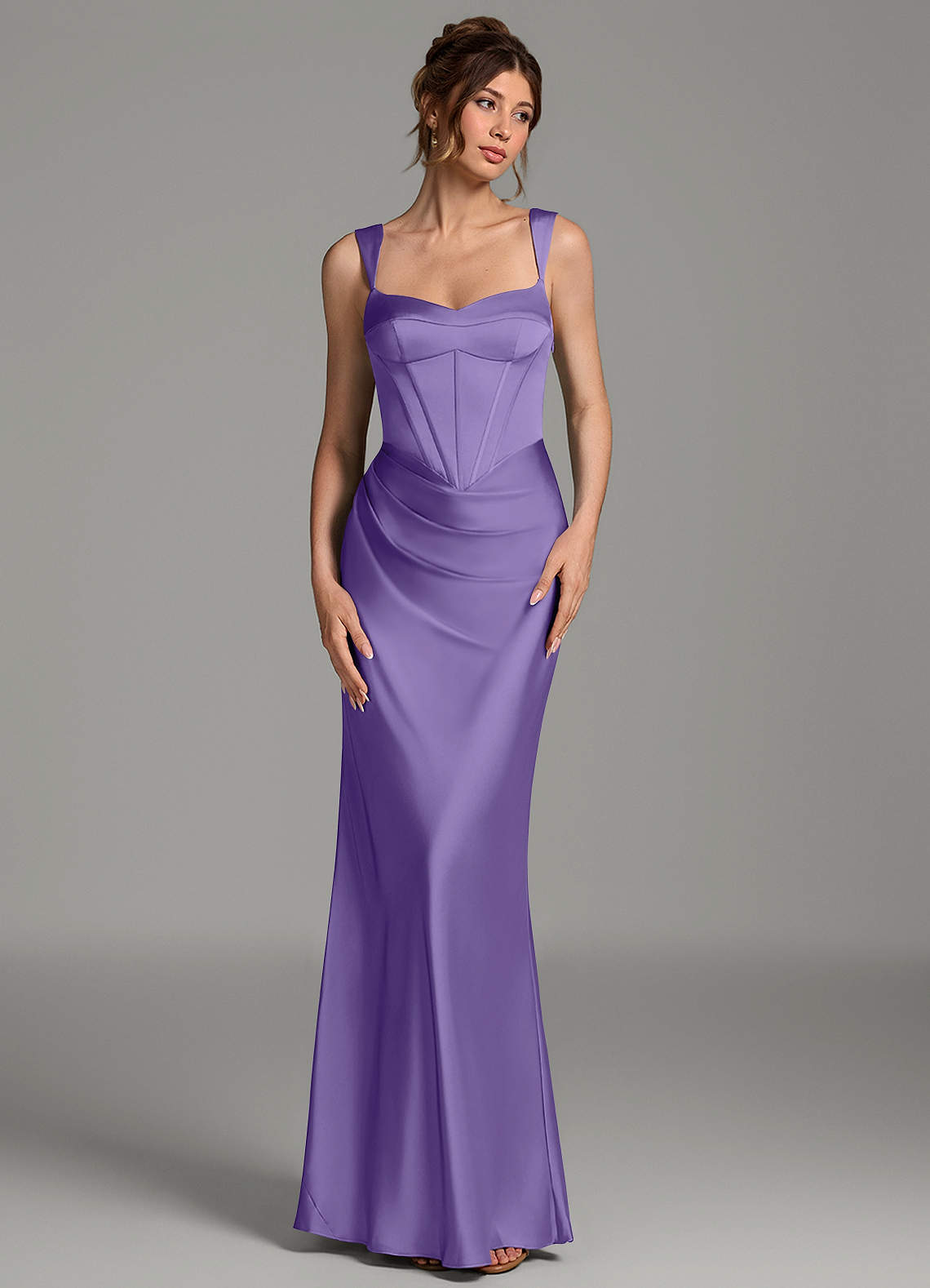 Mela Sheath Sweetheart Stretch Satin Bridesmaid Dress in Tahiti