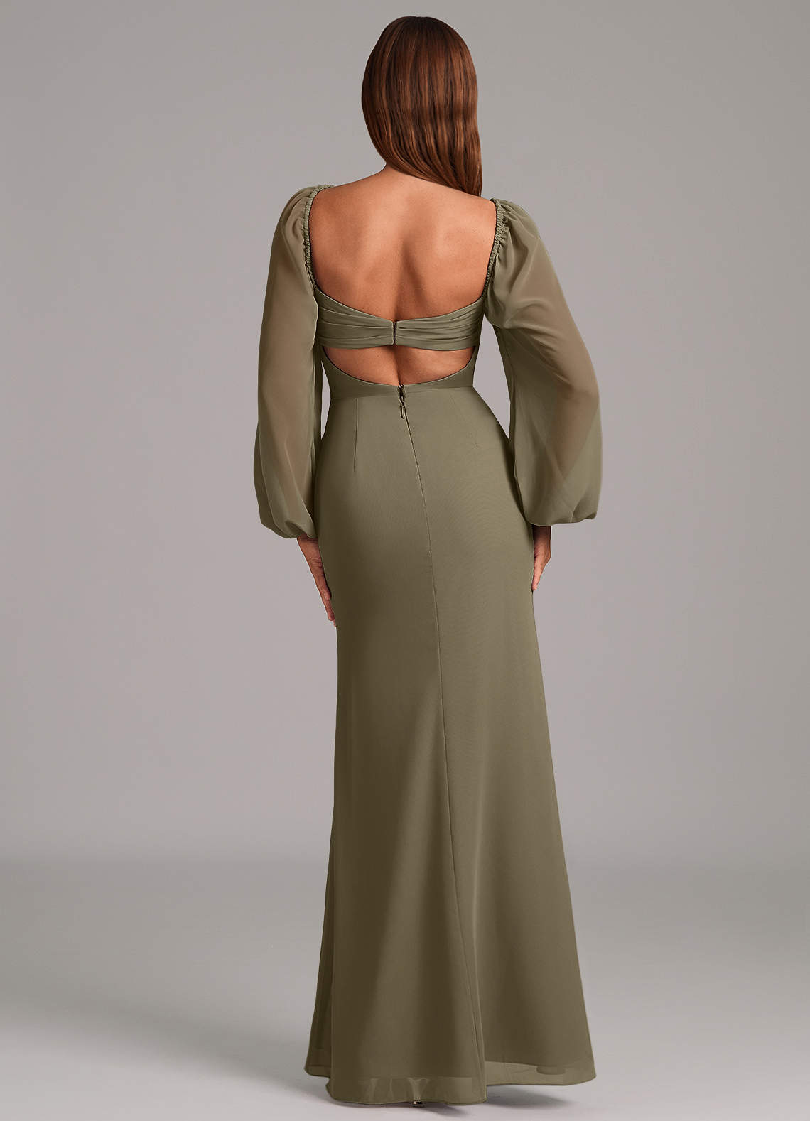 Brixley Mermaid Sweetheart Chiffon Bridesmaid Dress in Willow Green