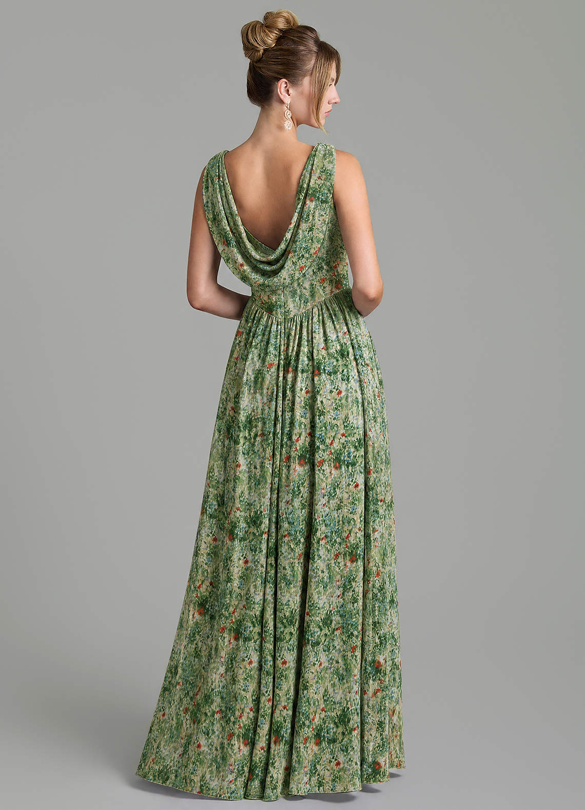 Novi A-Line Square-Neck Chiffon Bridesmaid Dress in Meadow Bloom