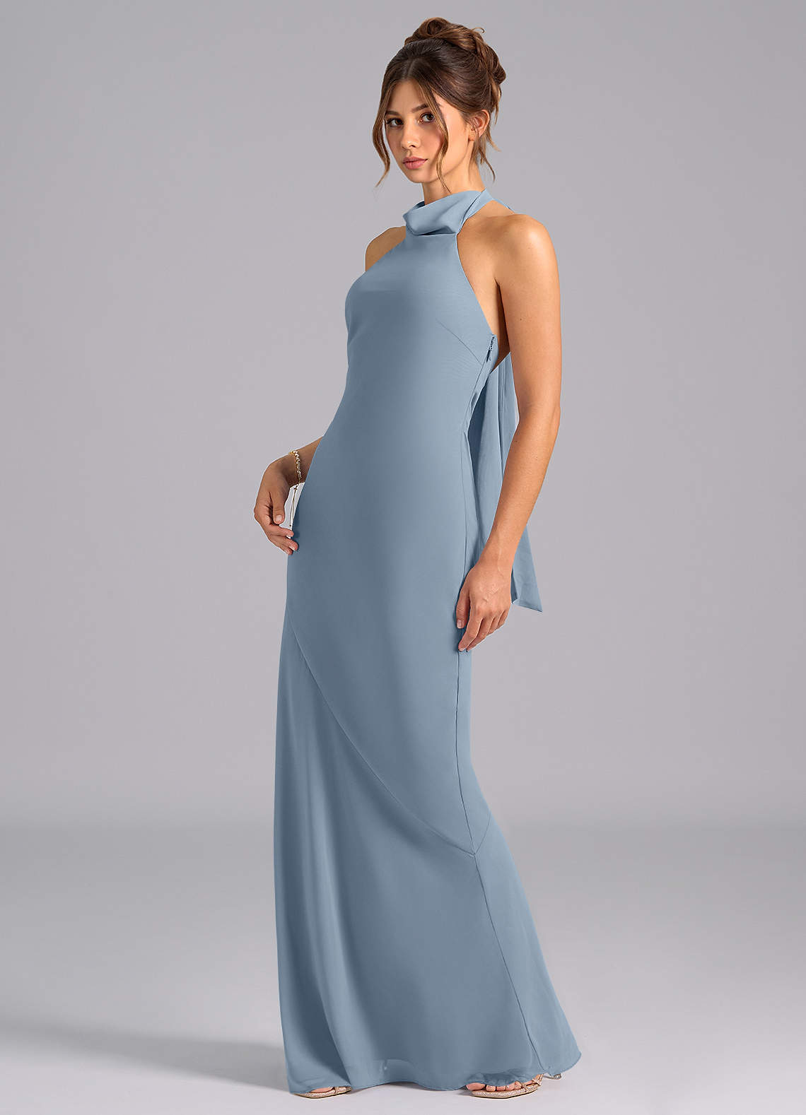 Velli Mermaid Halter Chiffon Bridesmaid Dress