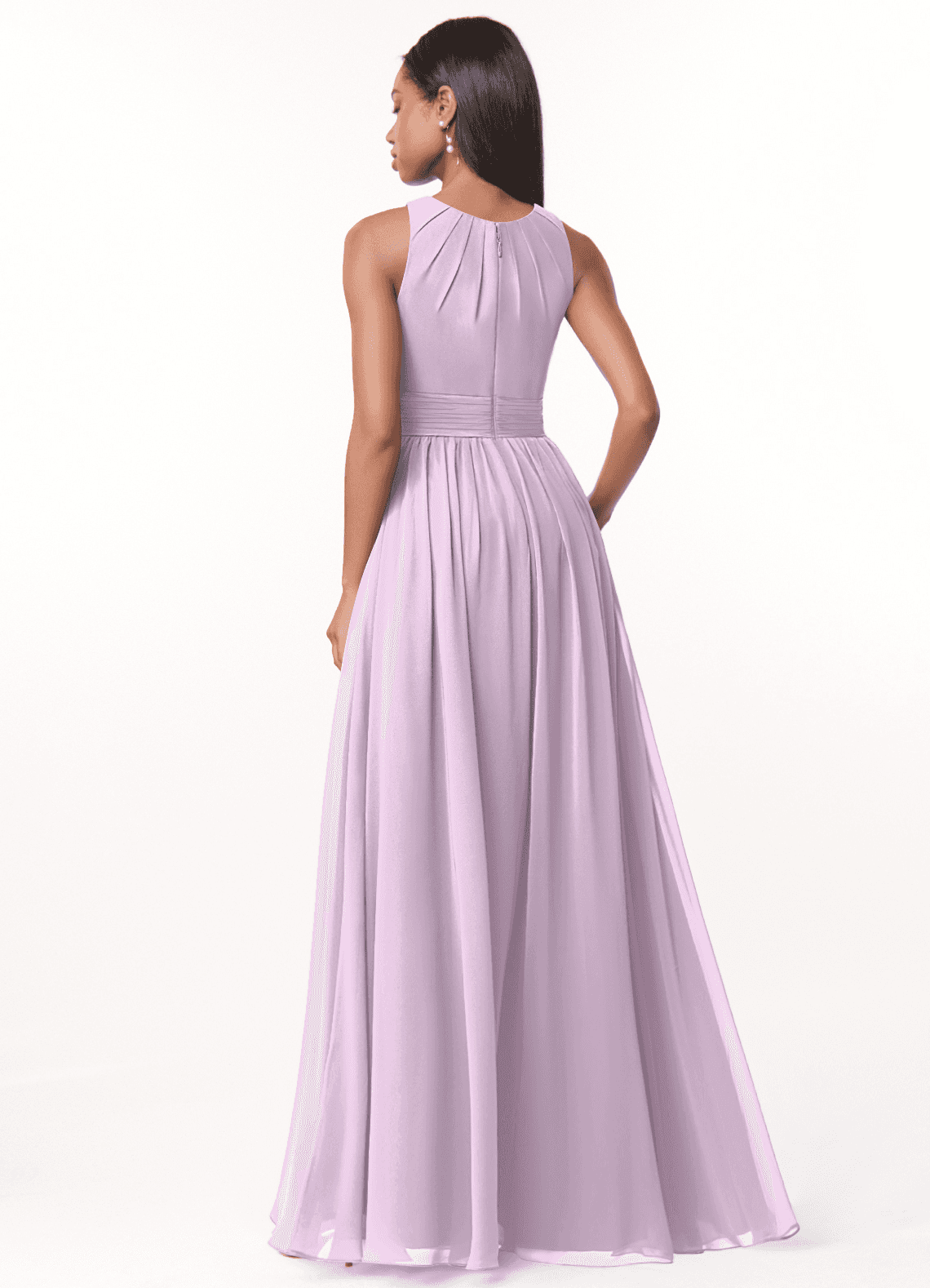 Harper A-Line Scoop-Neck Chiffon Bridesmaid Dress in Frosted Lilac