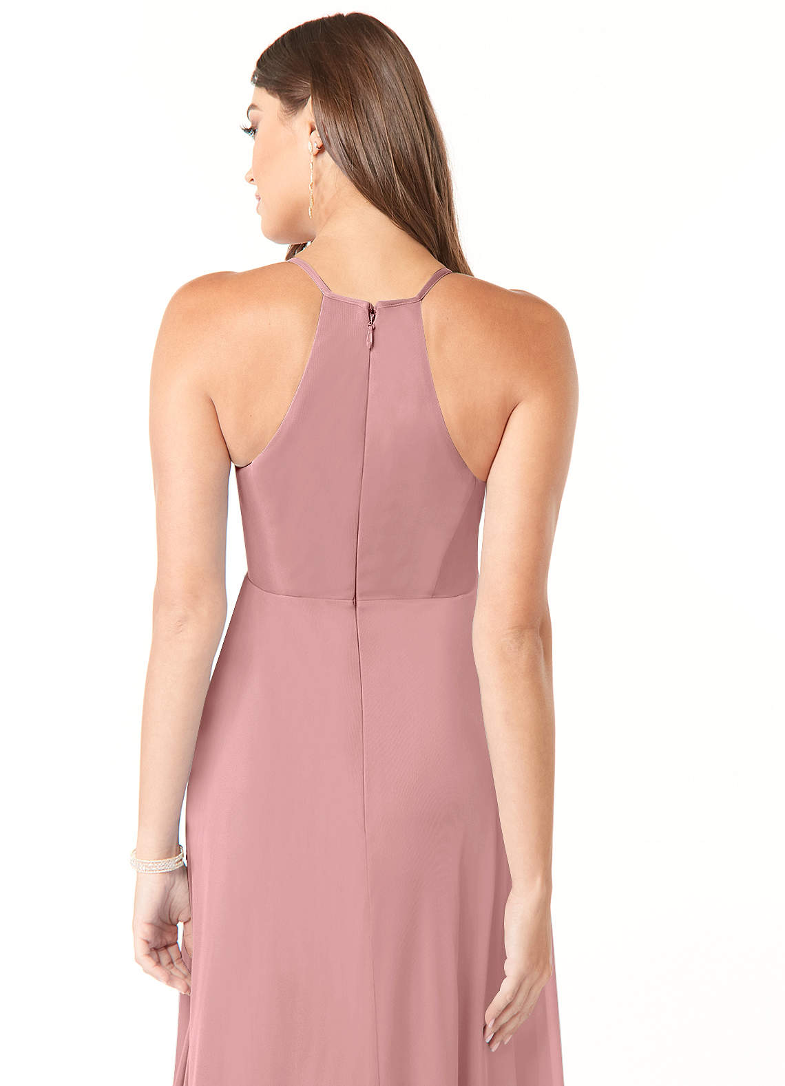 Annabelle A-Line V-Neck Mesh Bridesmaid Dress in dusty rose