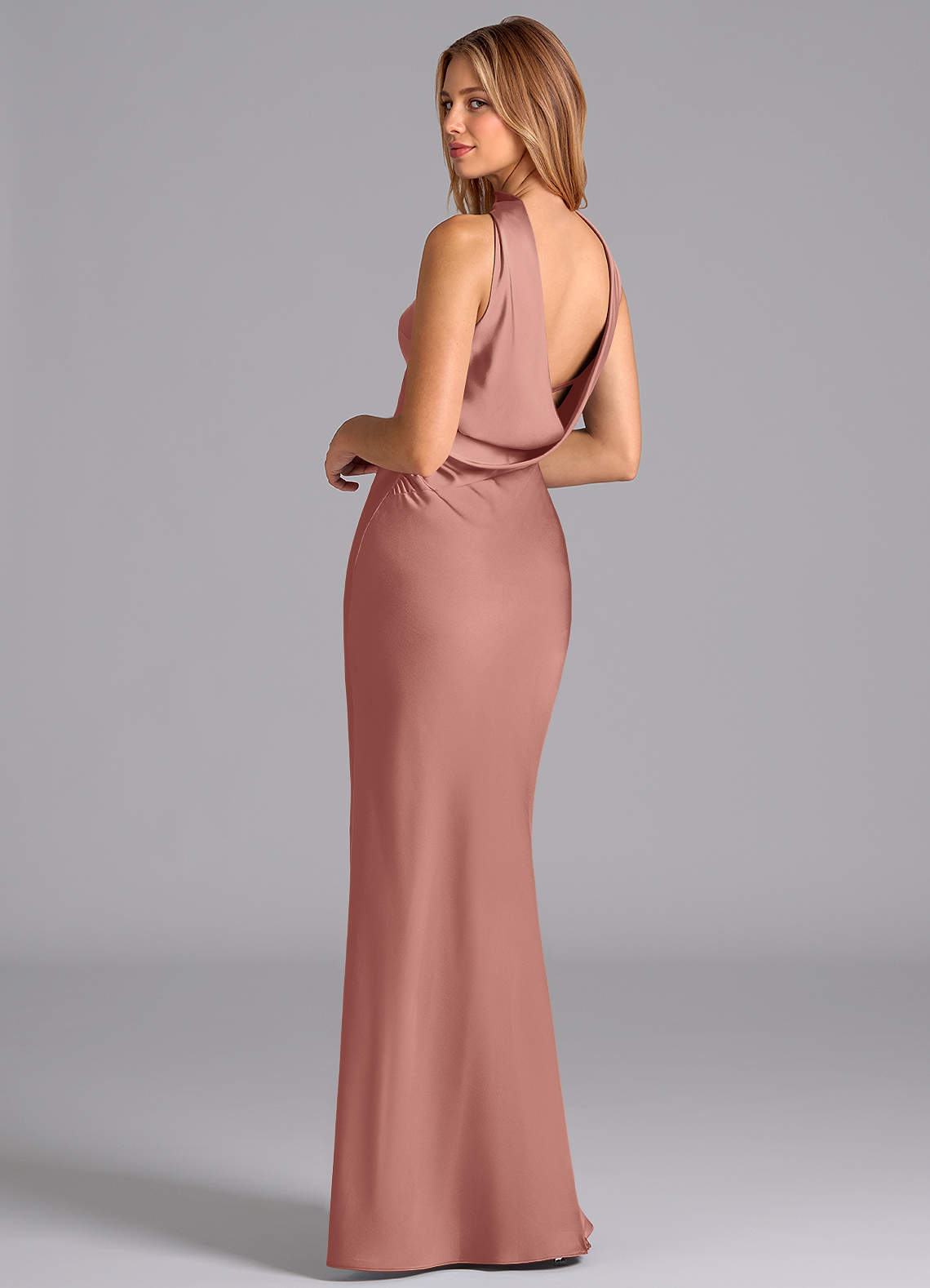 Lusinda Mermaid Strapless Stretch Satin Bridesmaid Dress in Rosette