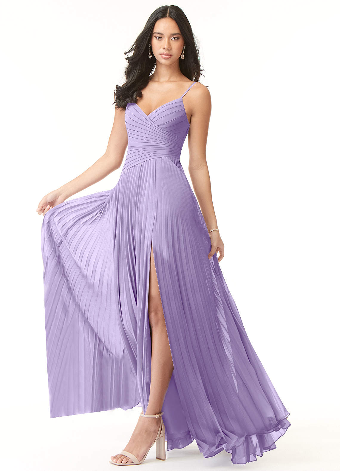 Vini A-Line V-Neck Chiffon Bridesmaid Dress in Lilac