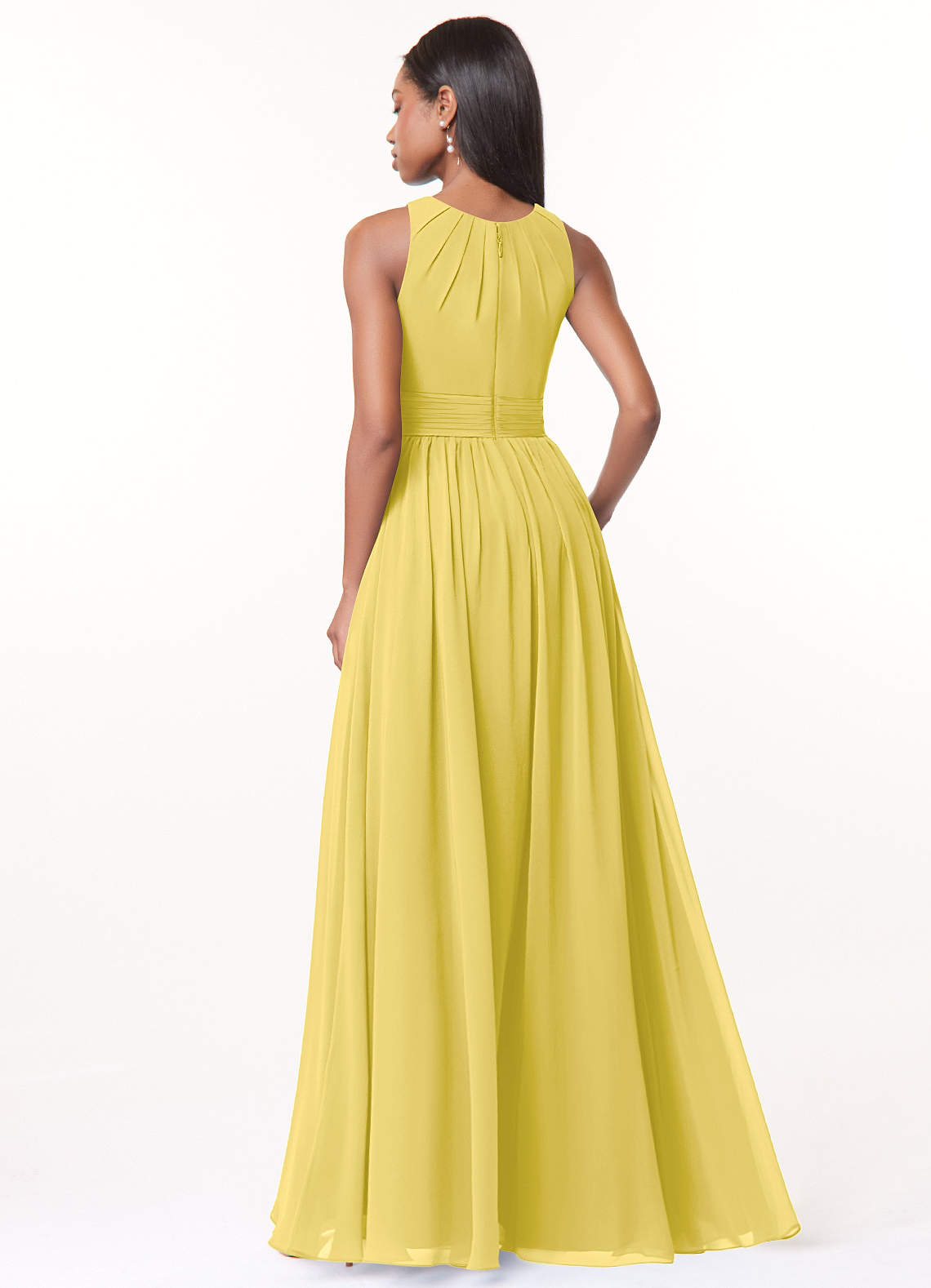 Harper A-Line Scoop-Neck Chiffon Bridesmaid Dress in Canary