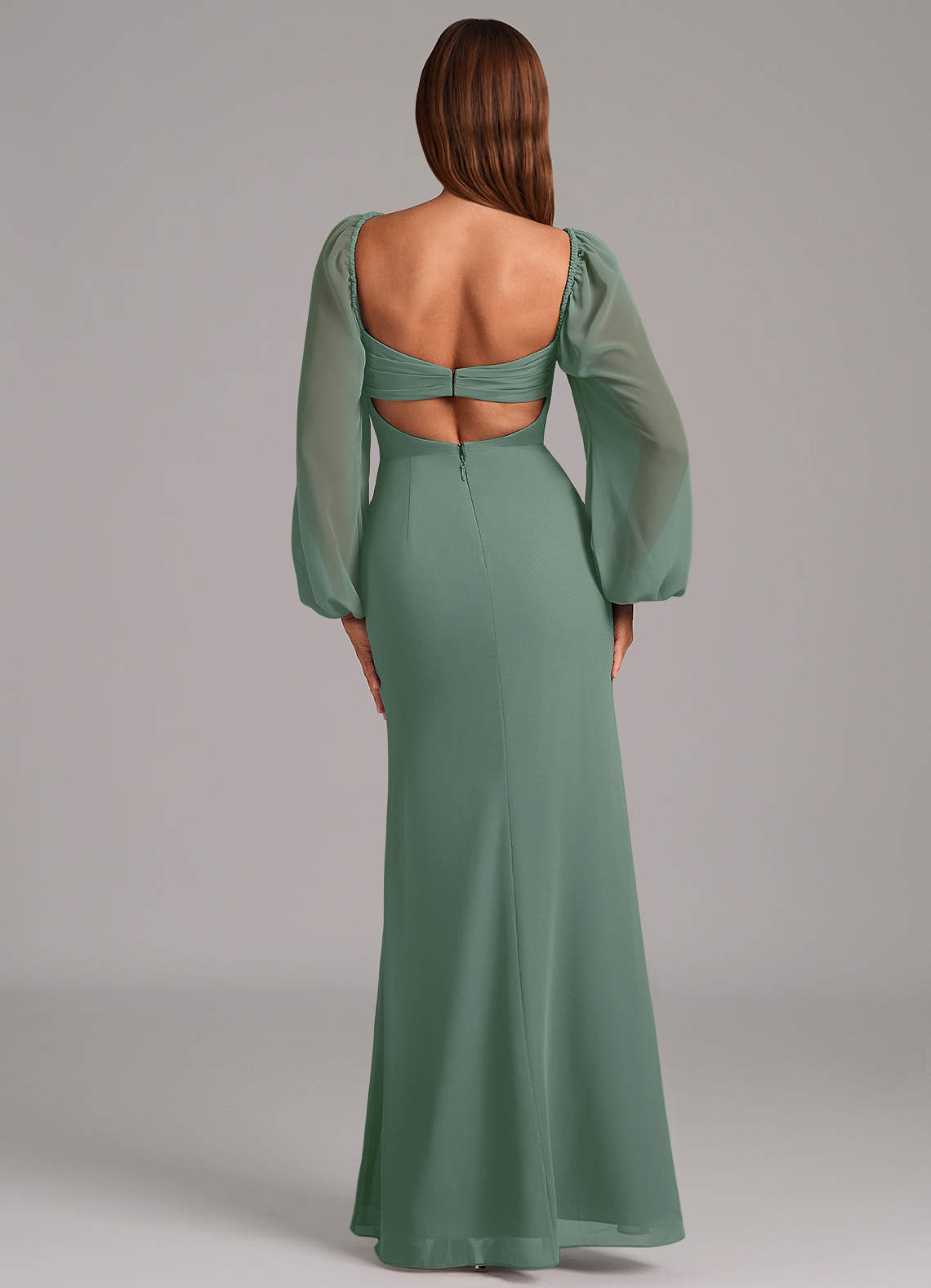 Brixley Mermaid Sweetheart Chiffon Bridesmaid Dress in Eucalyptus