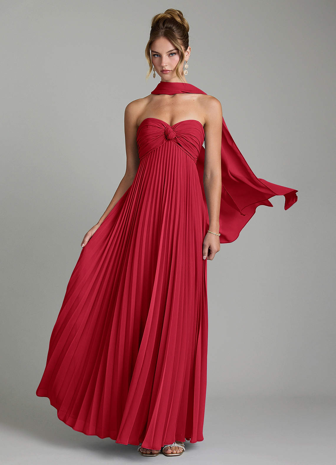 Tempest A-Line Sweetheart Chiffon Bridesmaid Dress in Scarlet