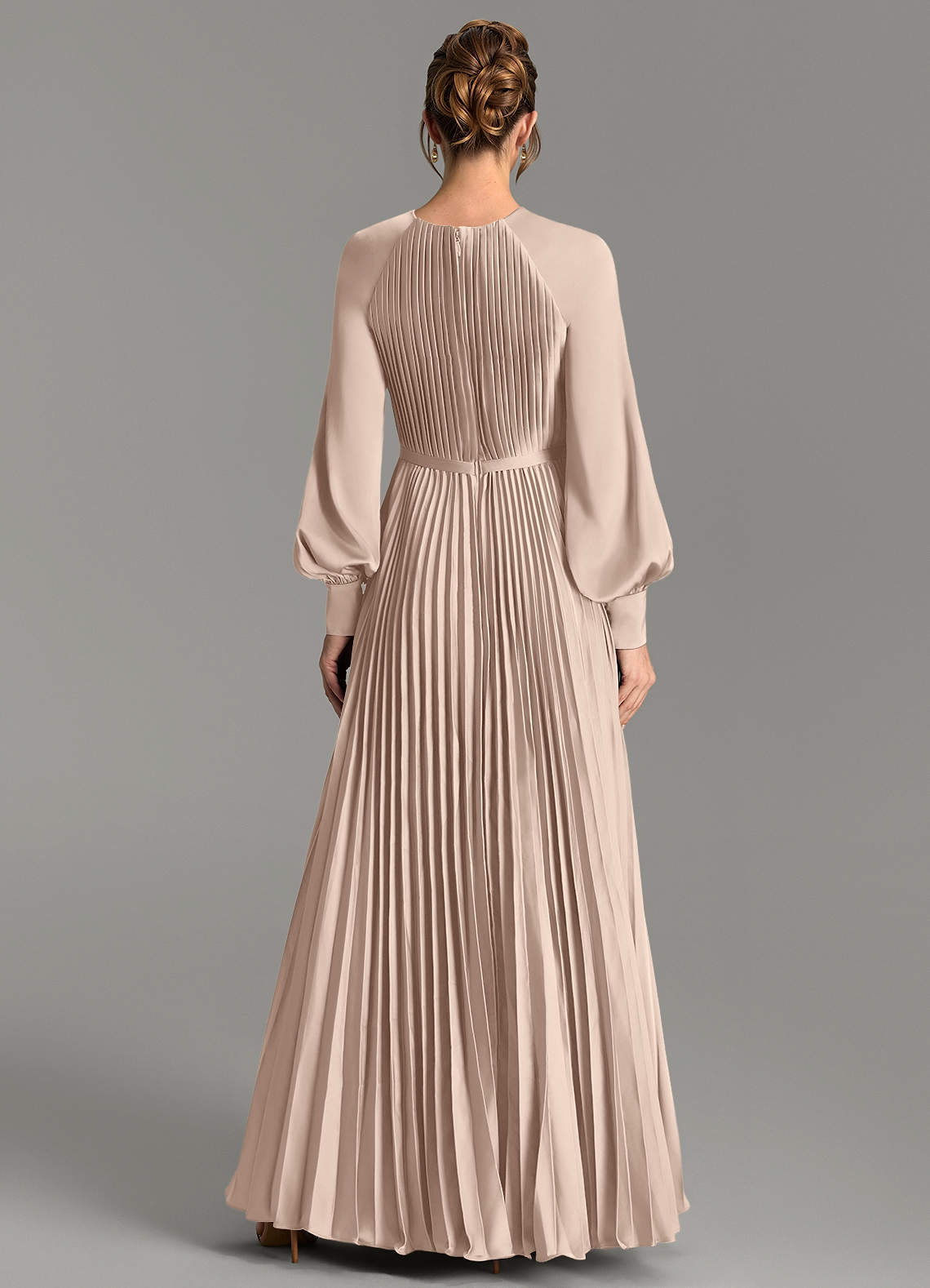 Grayson A-Line Scoop-Neck Stretch Satin Bridesmaid Dress in English Rose